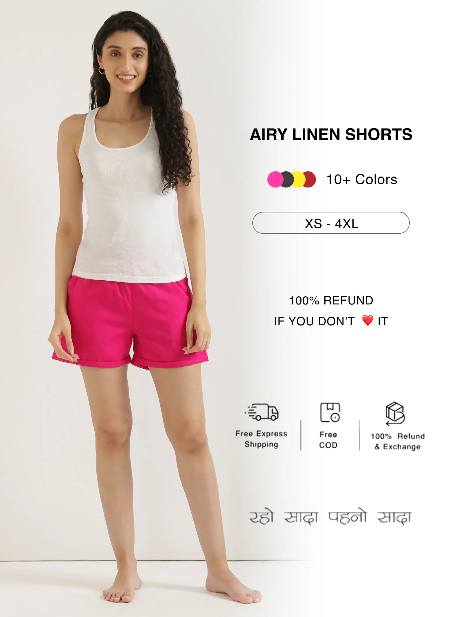 Women Airy Linen Shorts