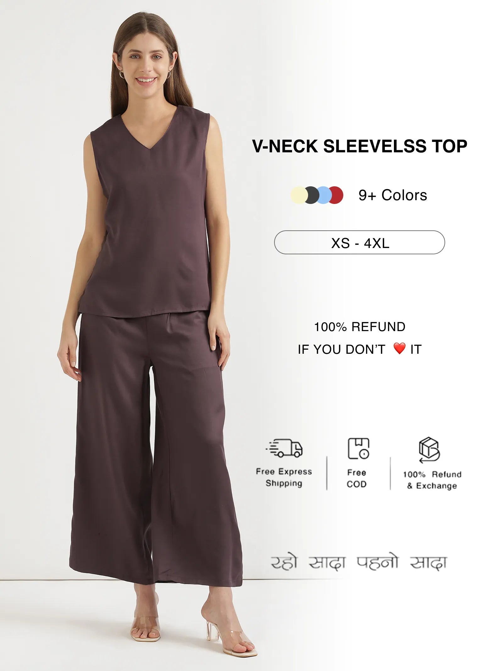 Women V-Neck Sleeveless Tops