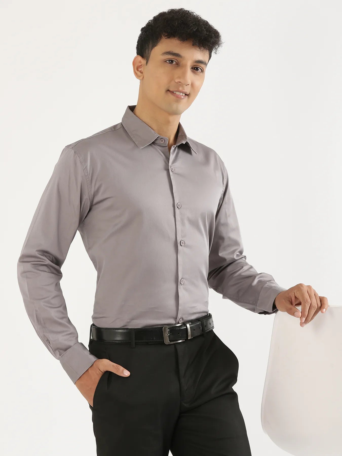 Men Grey Formal Shirt