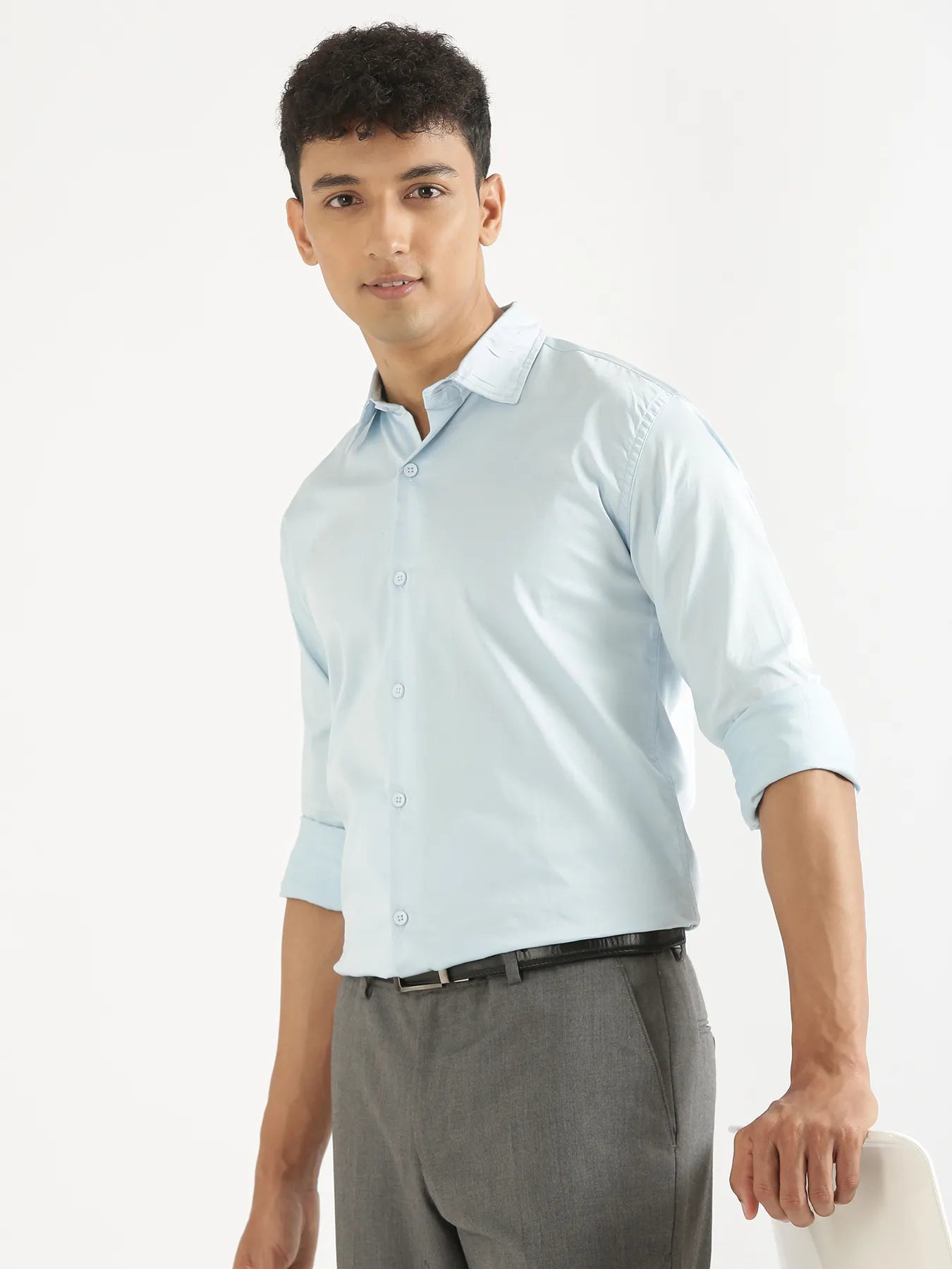 Men Light Blue Formal Shirt