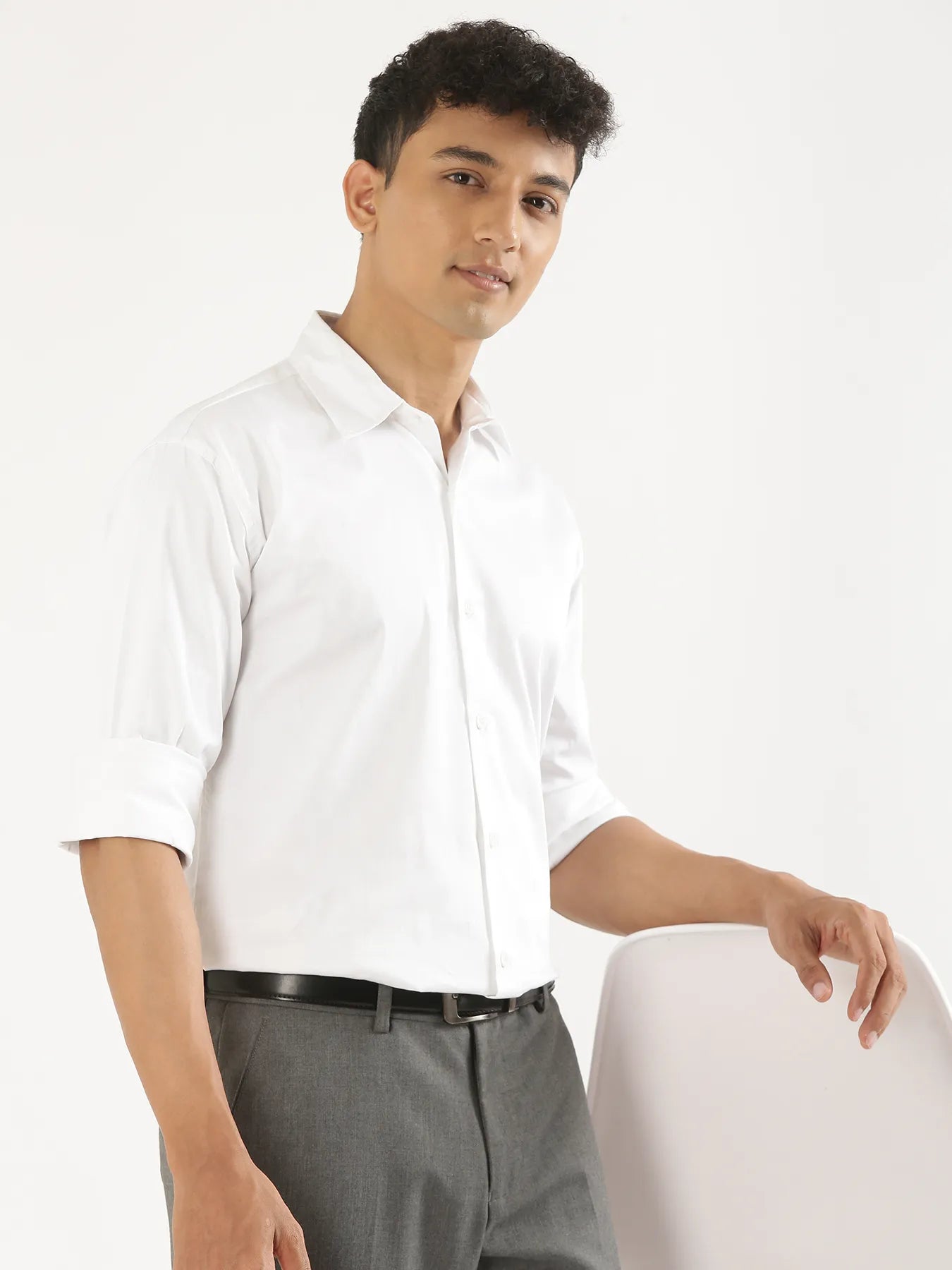 Men White Formal Shirt
