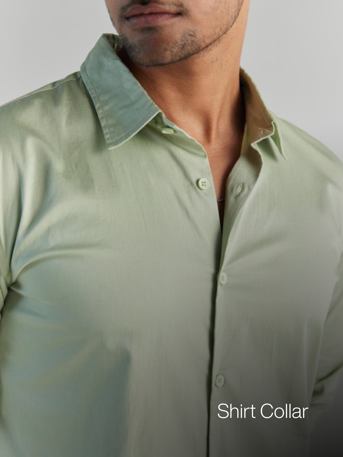 Men Plus Size Mint Green Formal Shirts