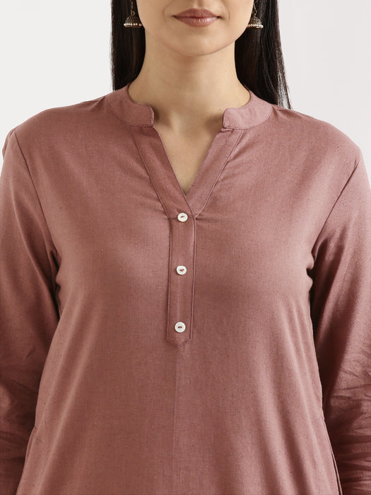 Women Yellow & Rose Taupe Long Kurta