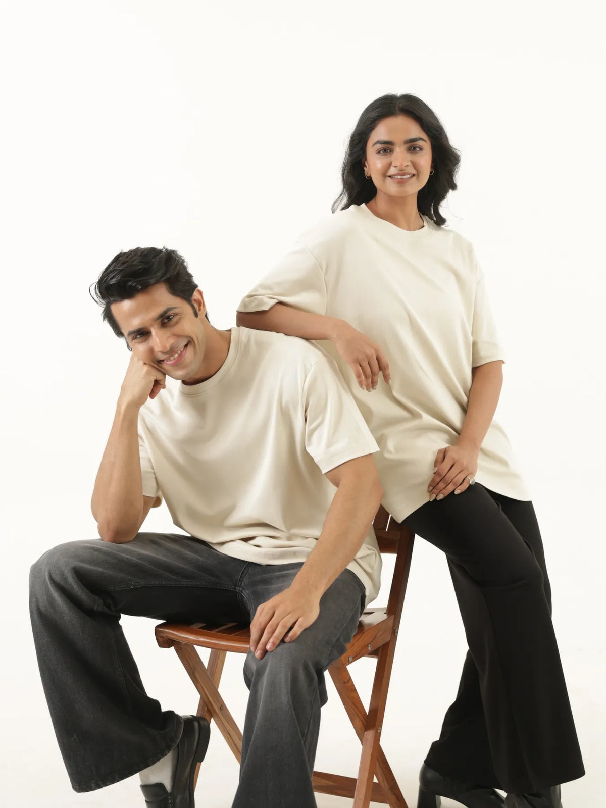 Pick Any 2 Unisex Oversized T-shirt - Beige