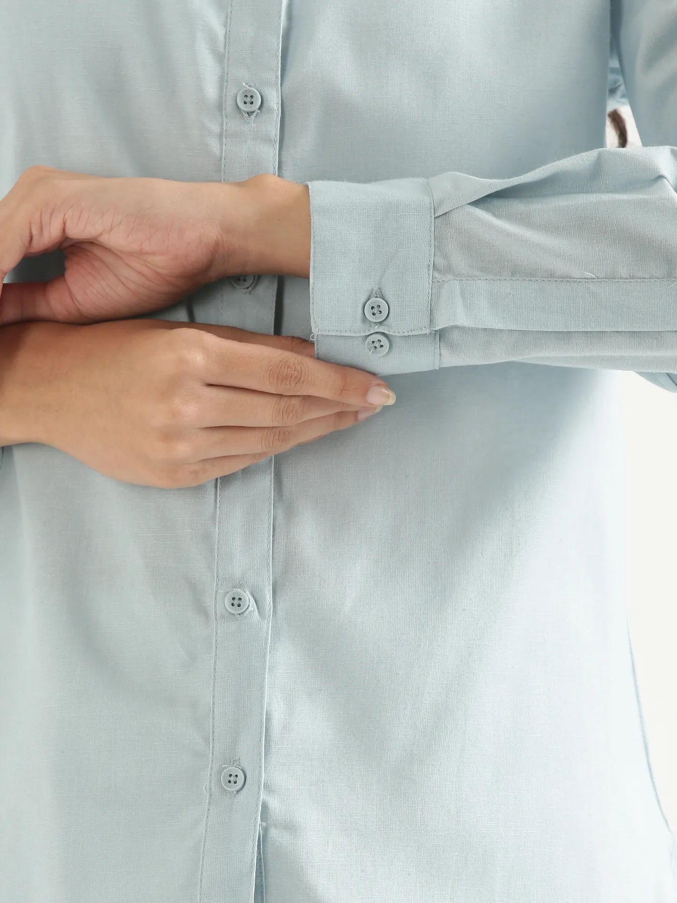 Women Sky Blue Airy-Linen Shirt