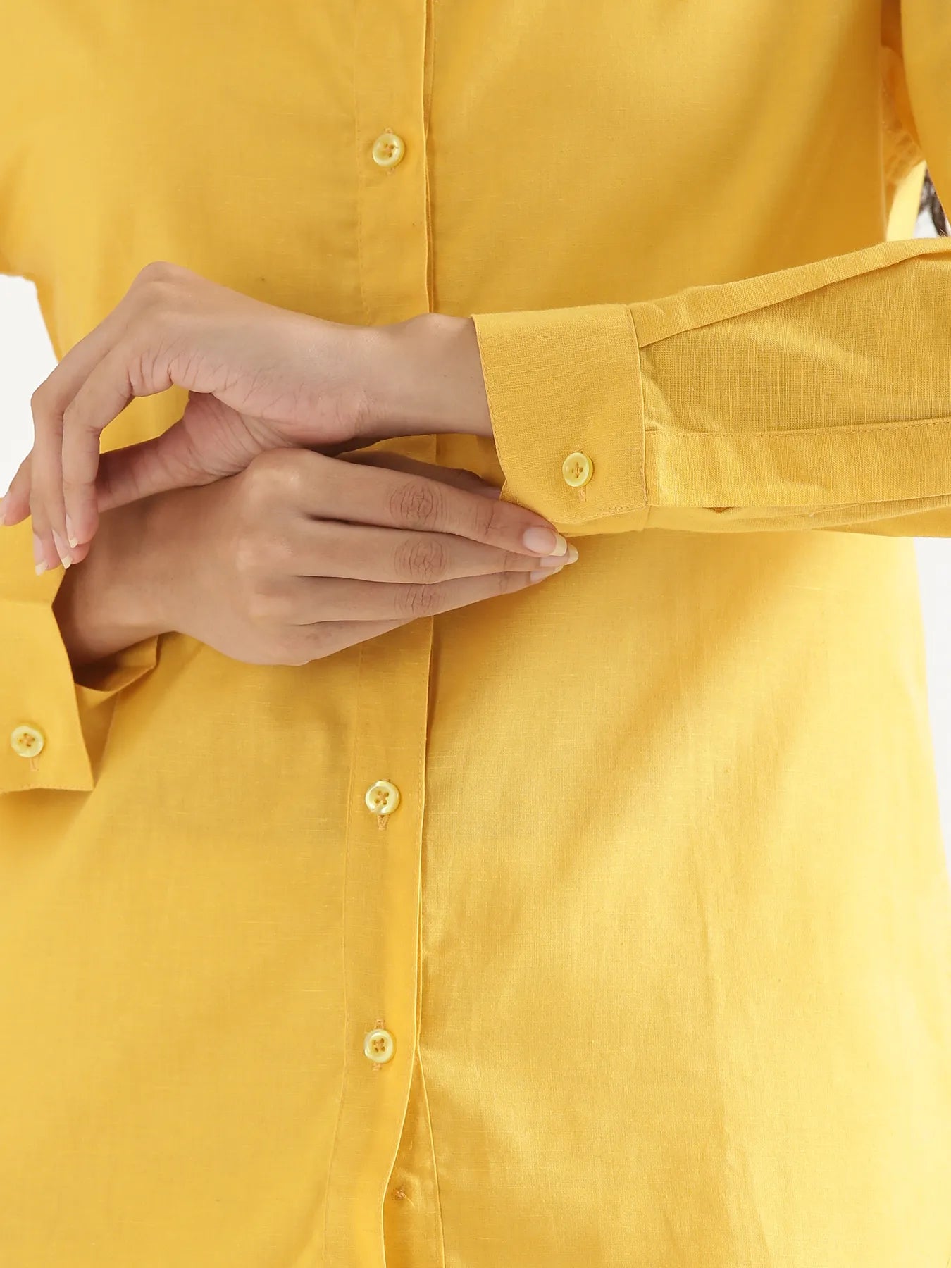 Women Yellow Airy-Linen Shirt
