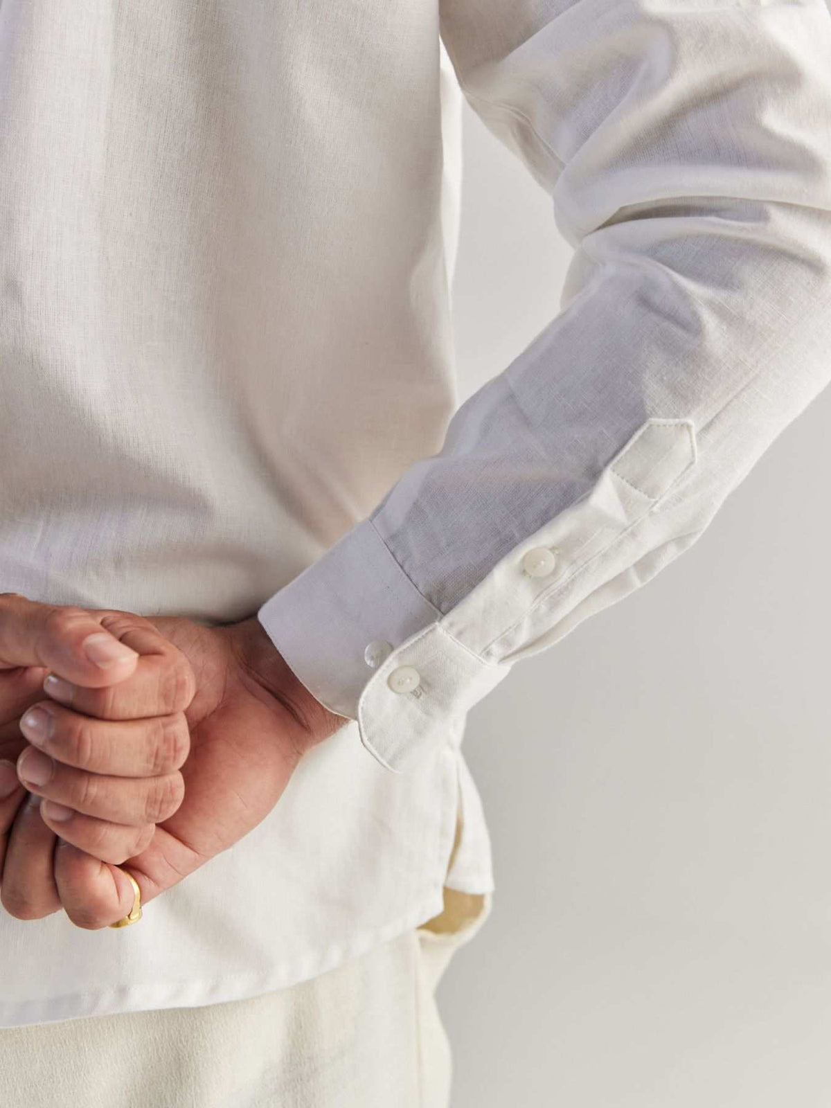 Men White Airy Linen Short Kurtas