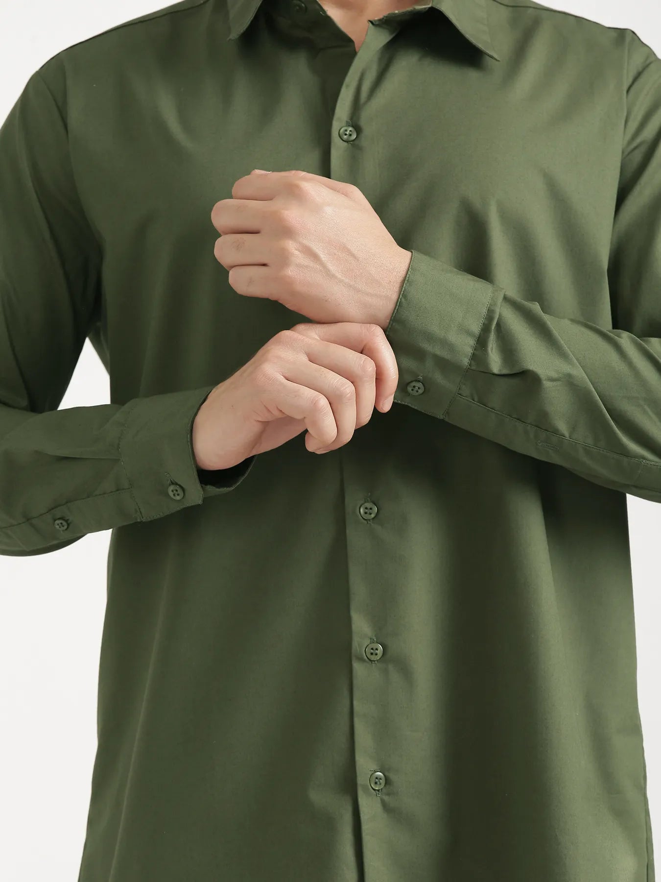 Men Forest Green Better Cotton Full Sleeve Shirt