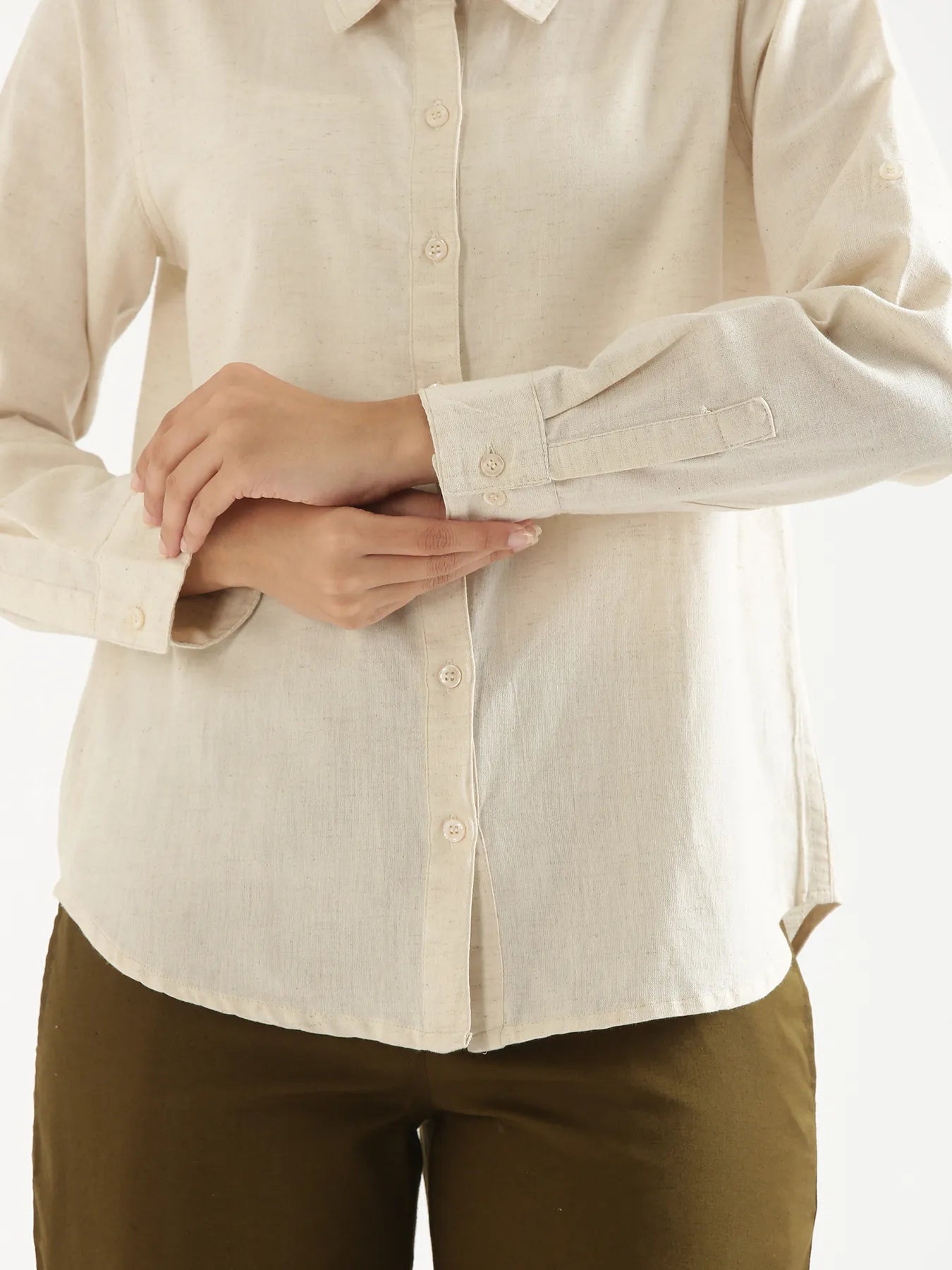 Women Ecru Airy-Linen Shirt