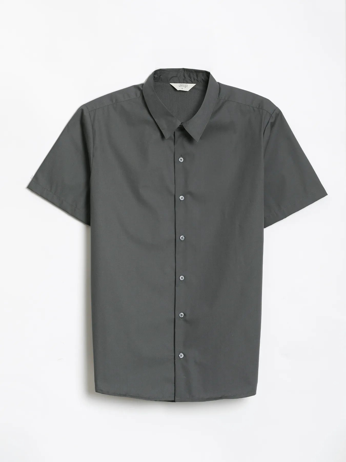 Men Dark Grey Better Cotton Short Sleeve Shirt