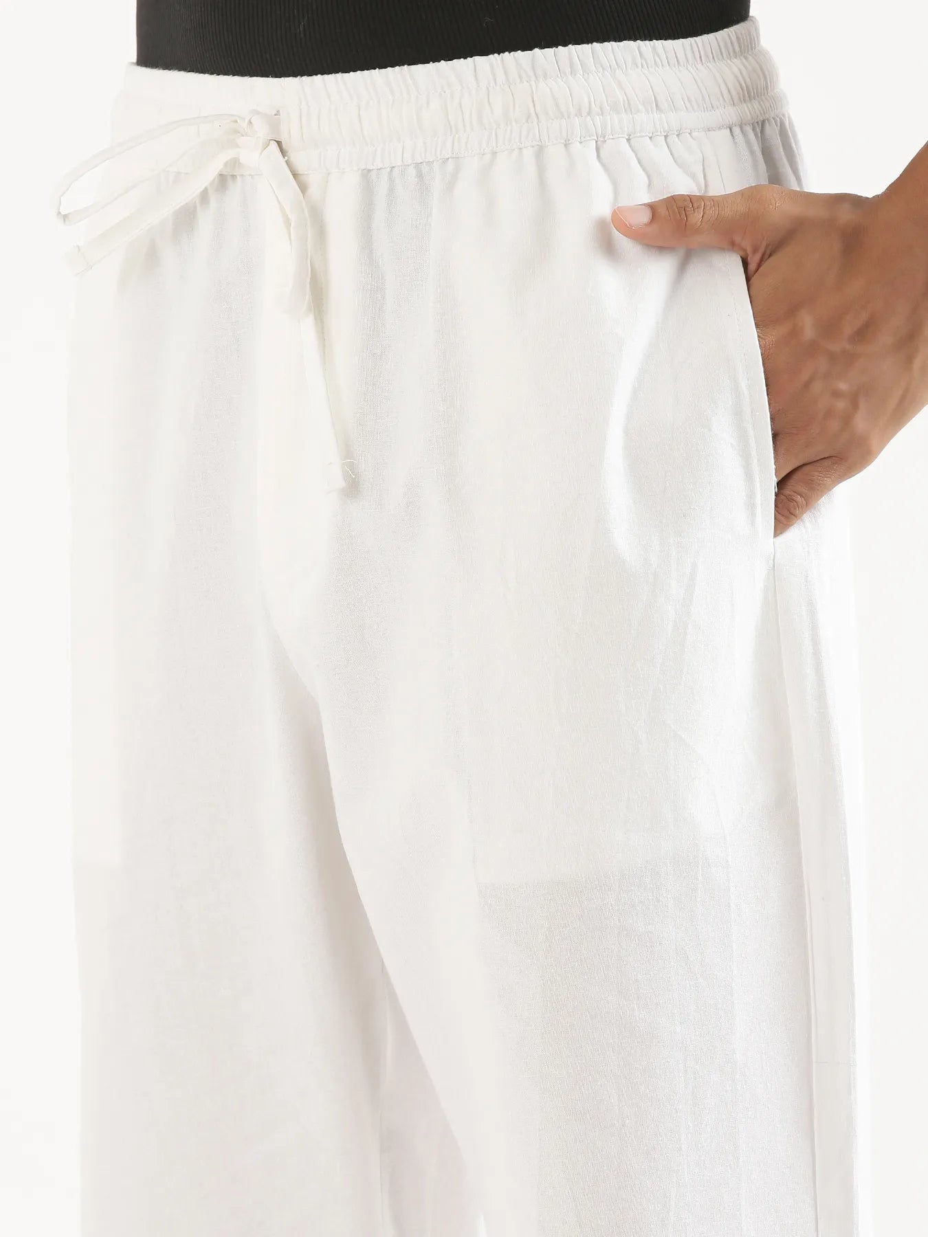 Men White Cotton Pant