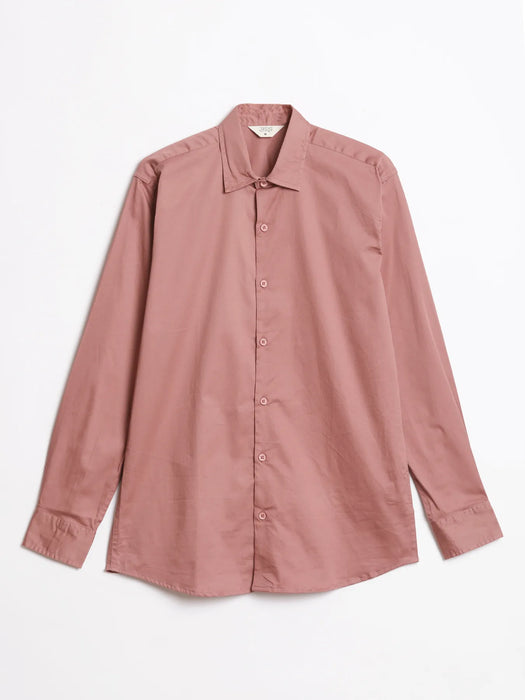 Men Plus Size Rose Taupe Formal Shirts