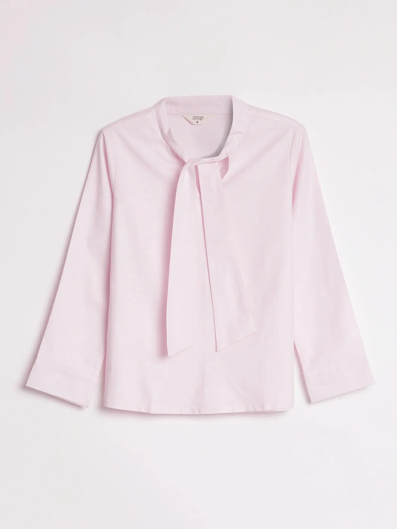Women Blush Pink Linen Blend Knot Blouse