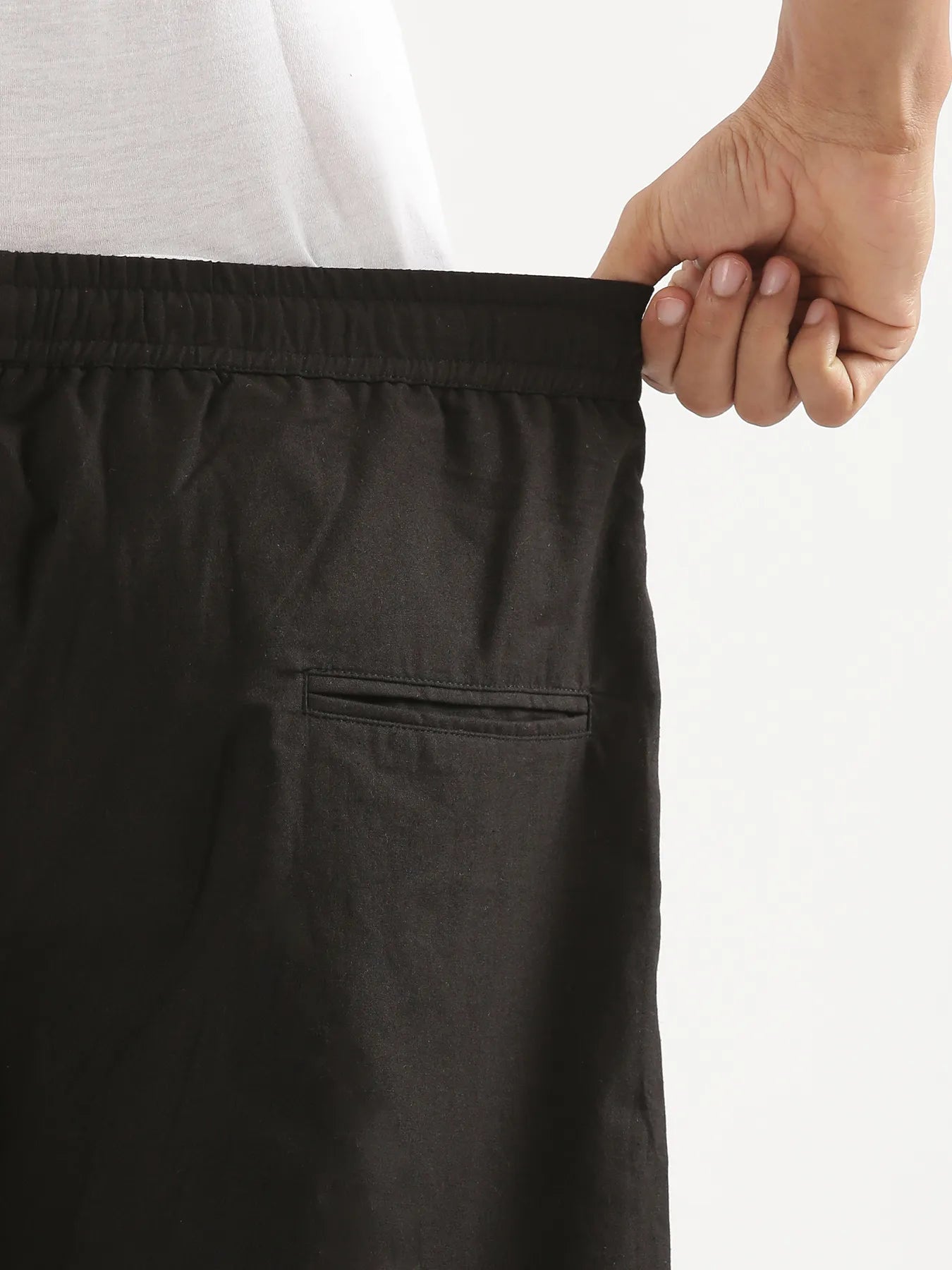 Men Black Cotton Pant