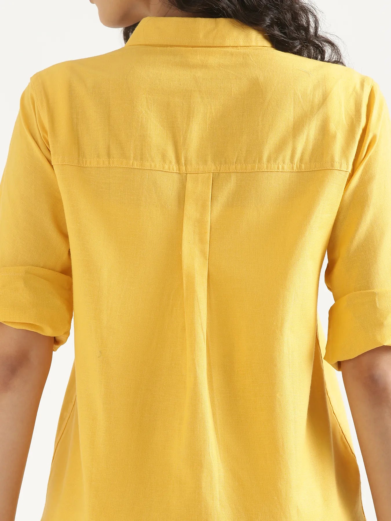 Women Yellow Airy-Linen Shirt