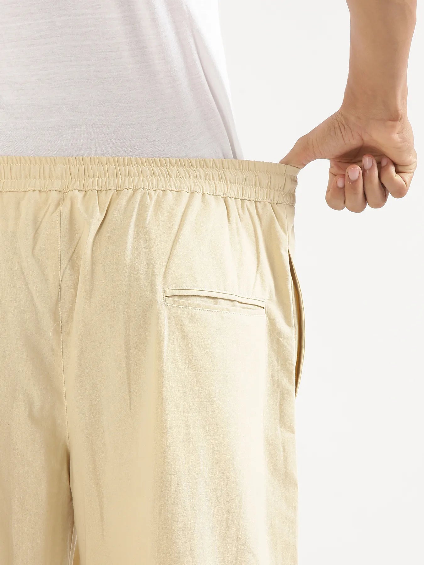 Men Beige Cotton Pant