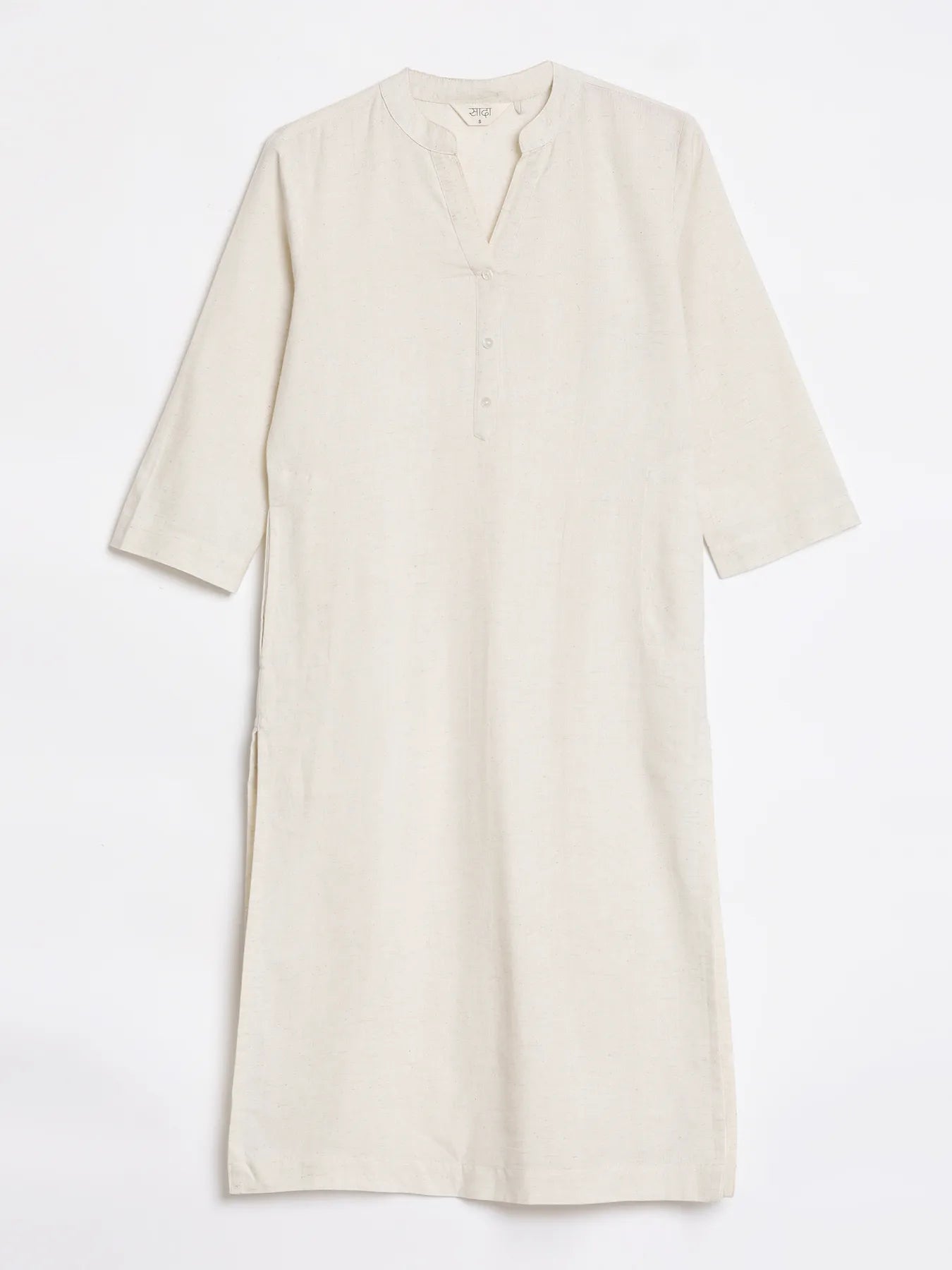 Women Ecru Airy Linen Long Kurta