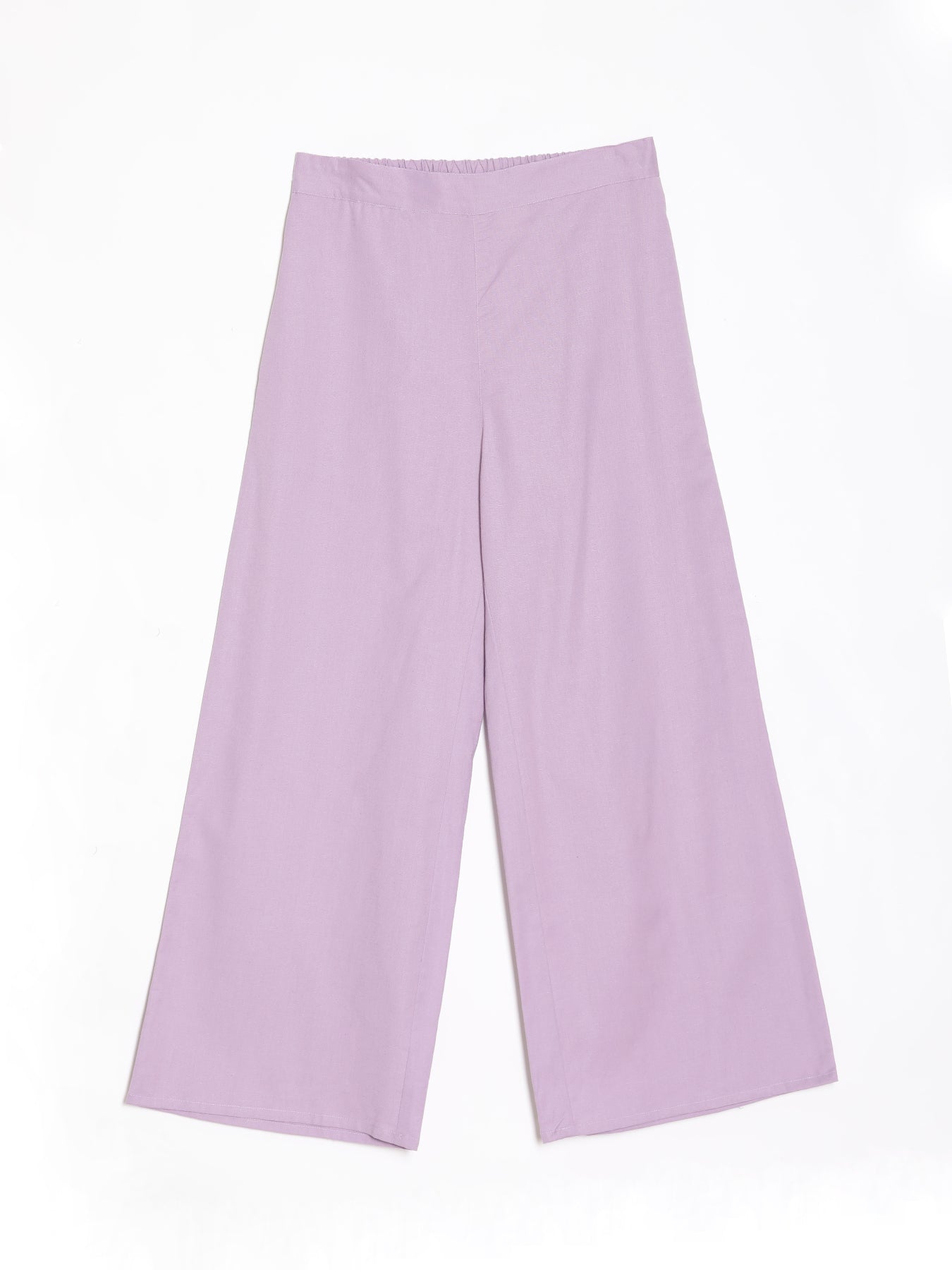Women Lilac Airy Linen Wide Leg Pant
