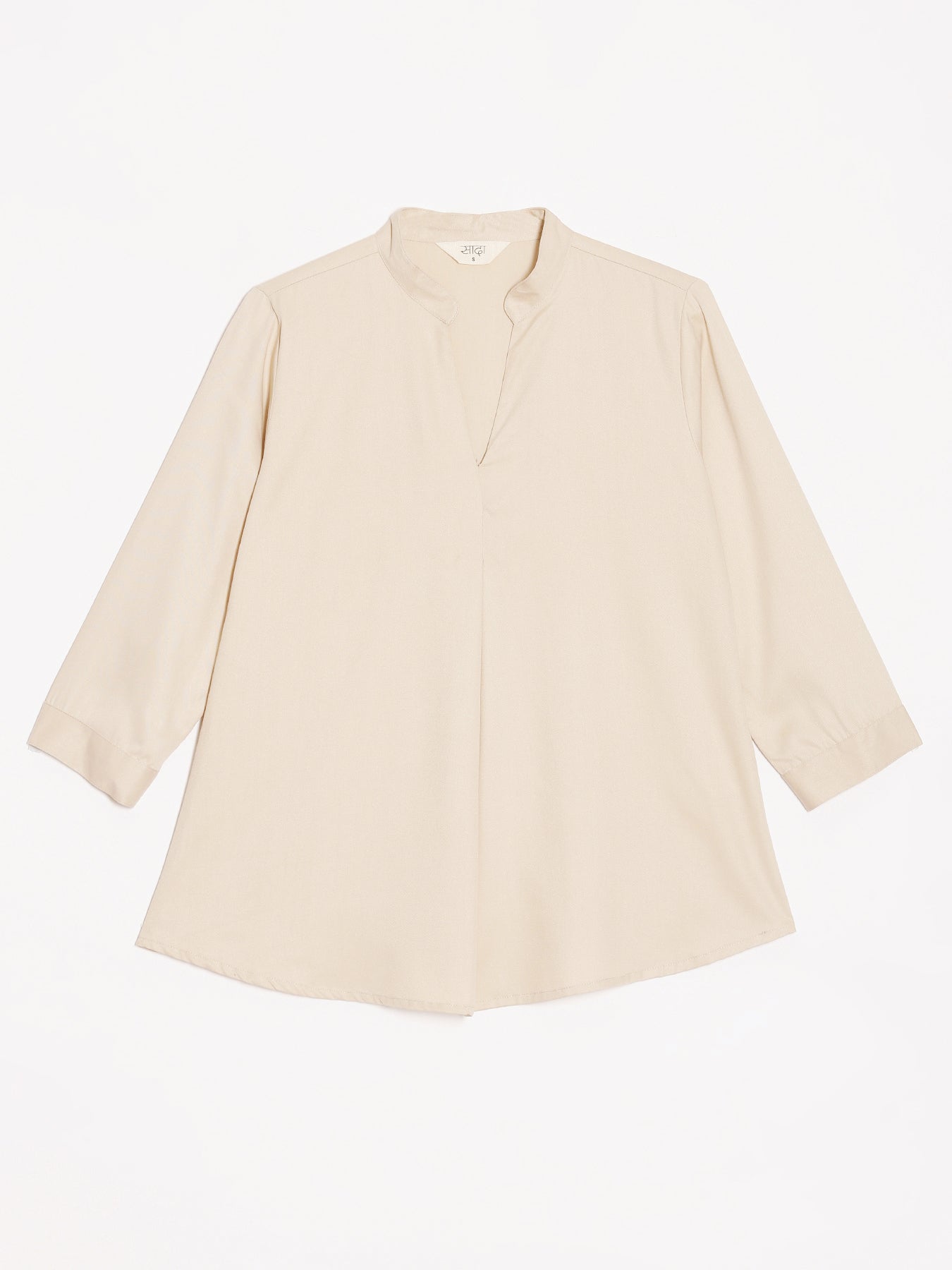 Women Beige Viscose Pleated Top
