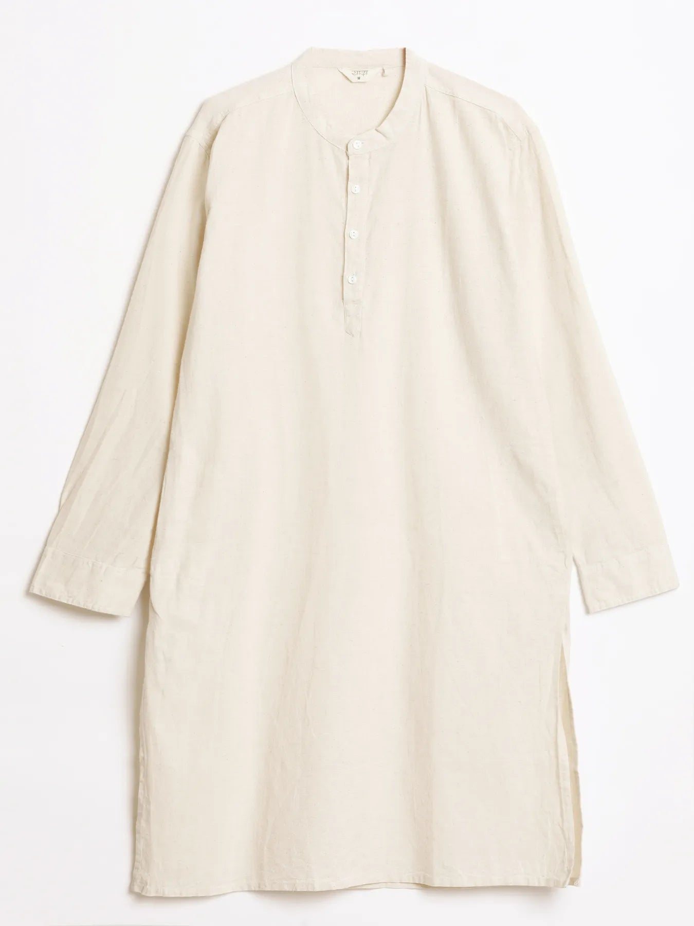 Men Ecru Airy Linen Long Kurta