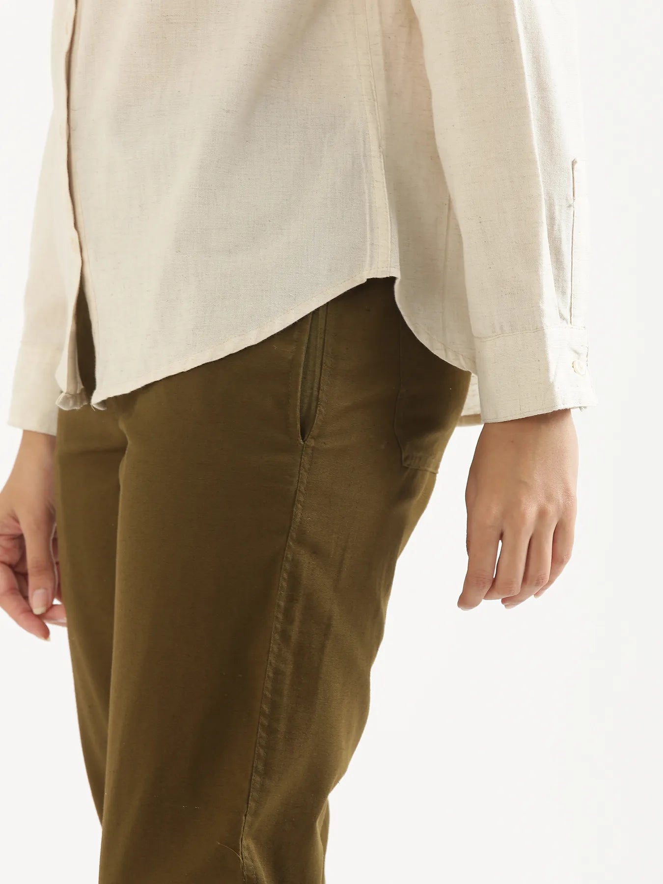 Women Ecru Airy-Linen Shirt