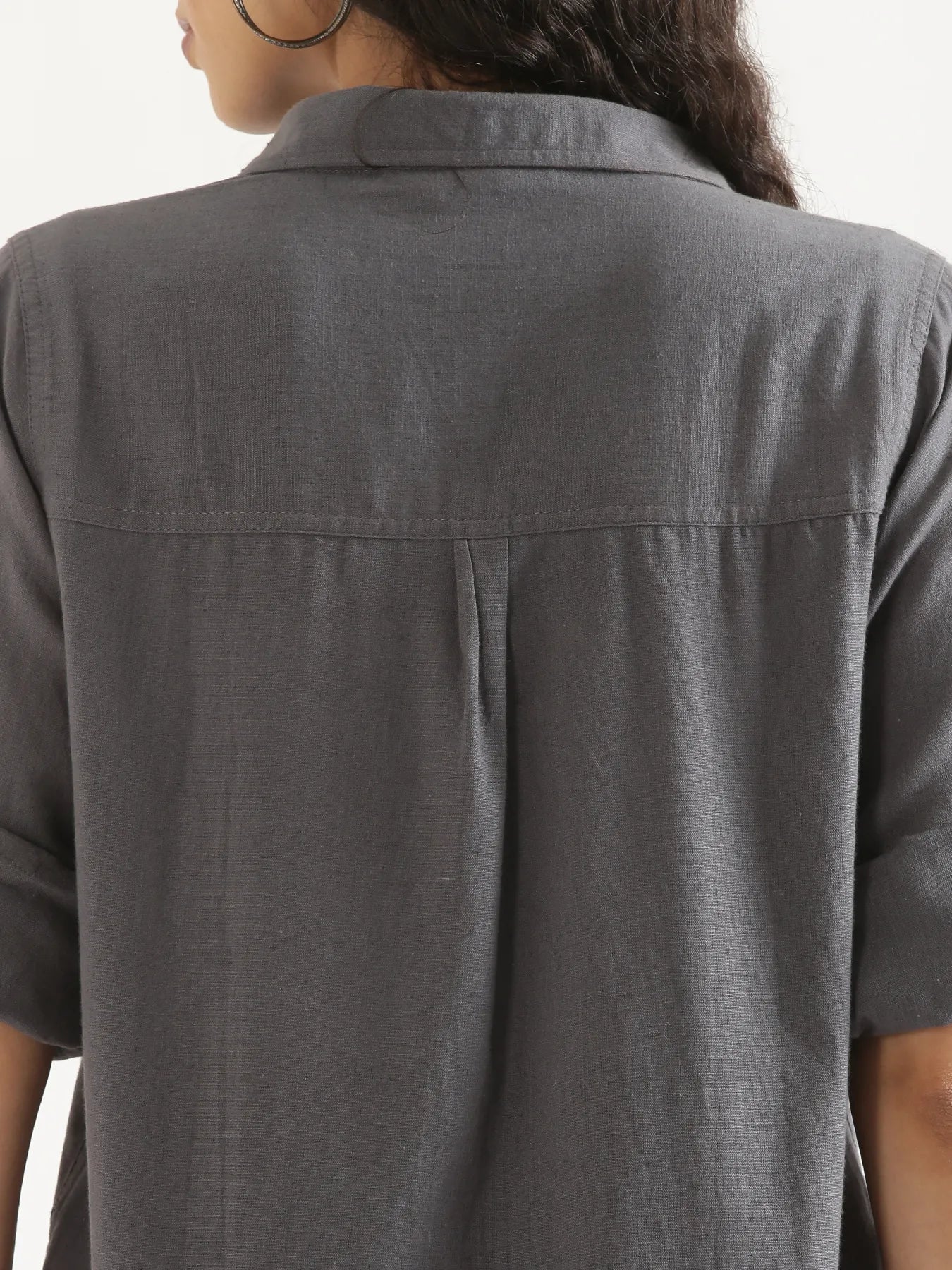 Women Slate Grey Airy-Linen Shirt