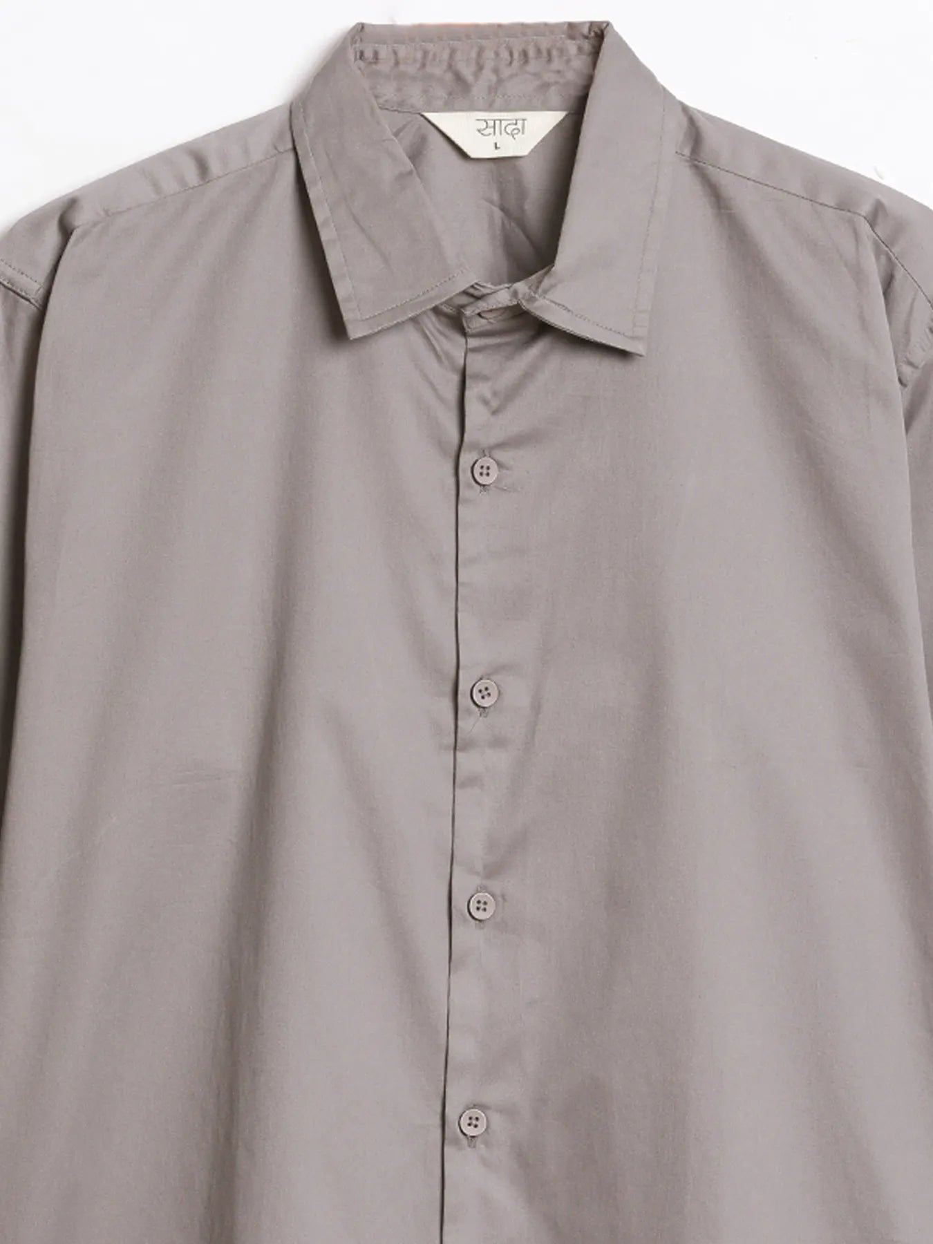 Men Plus Size Grey Formal Shirts