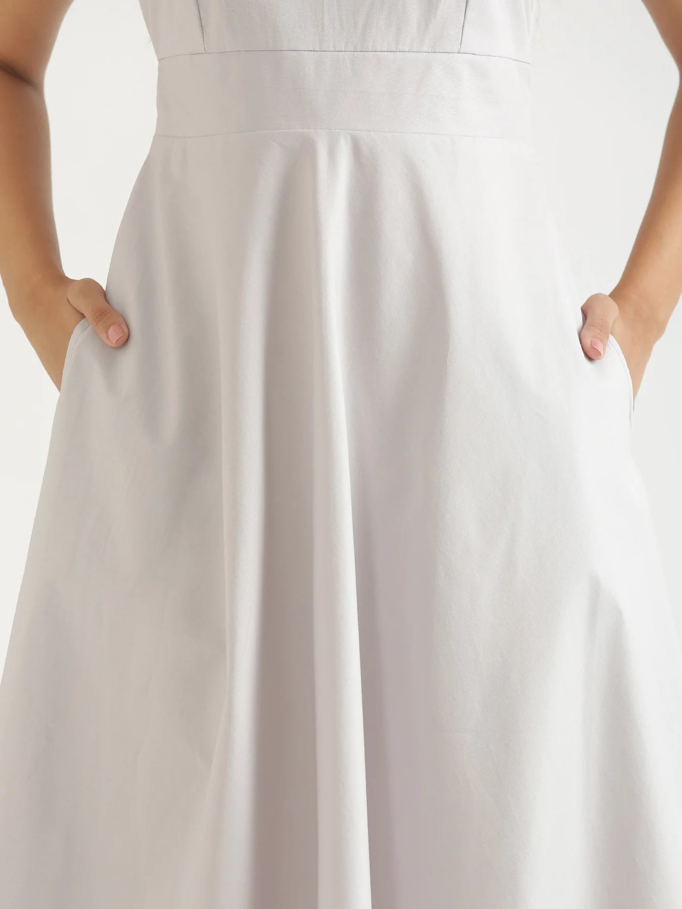 Women Grey Better Cotton Flared Dress