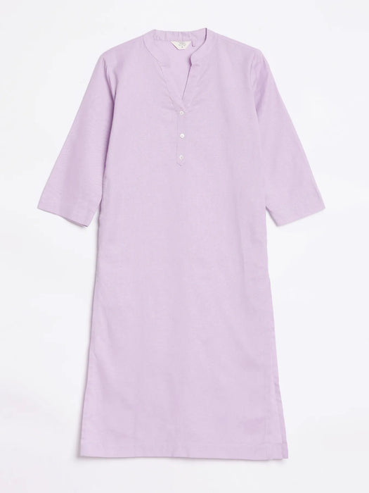 Women Lilac Airy Linen Long Kurta