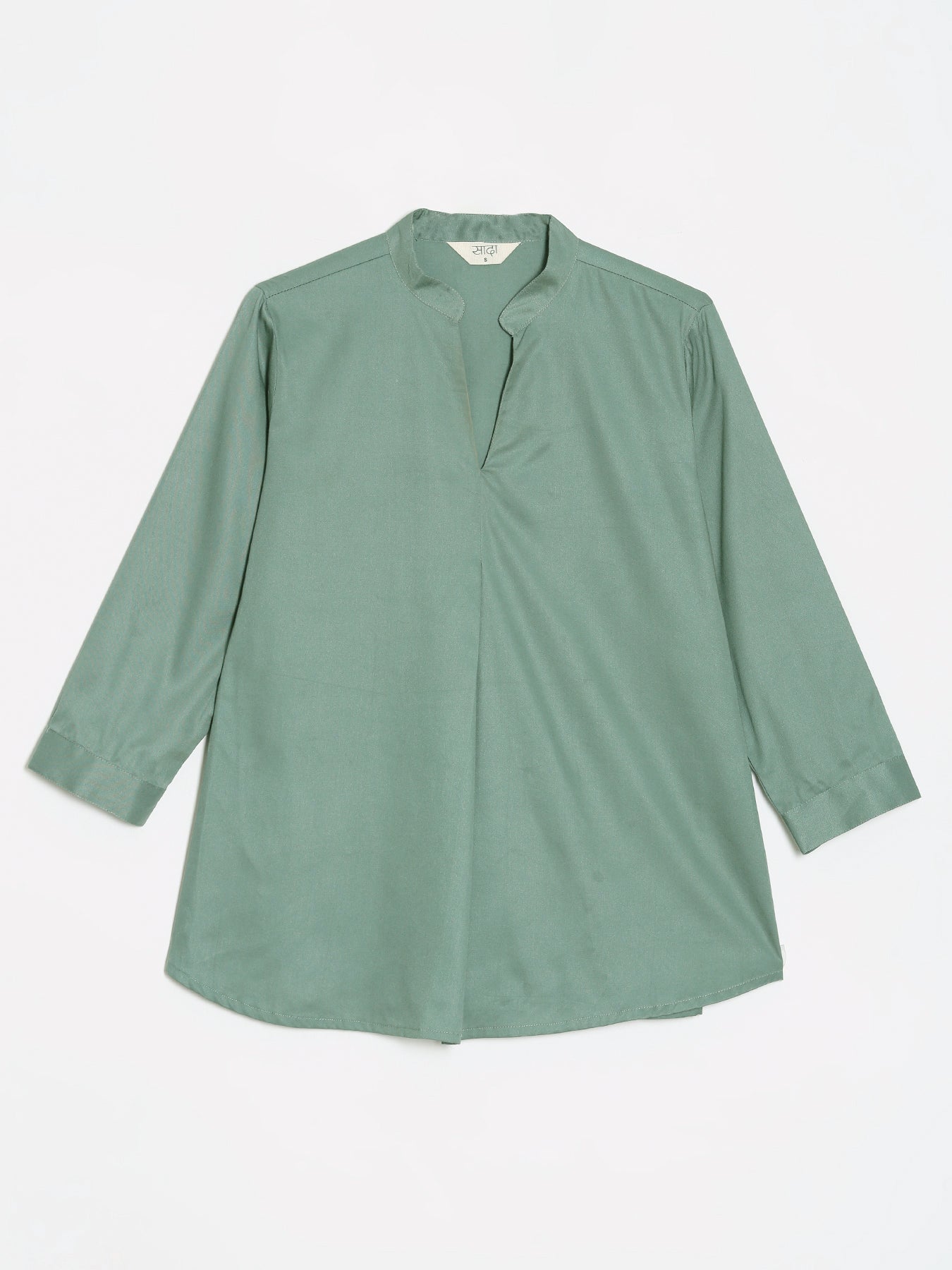 Women Jade Viscose Pleated Top