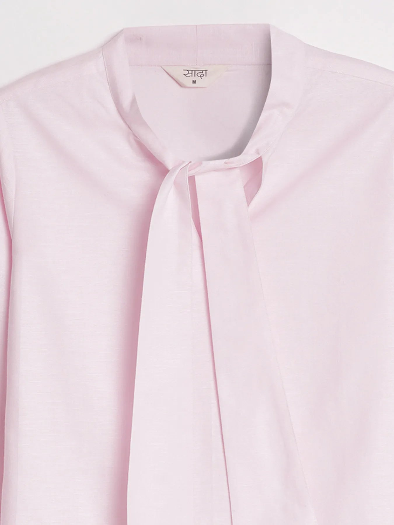 Women Blush Pink Linen Blend Knot Blouse