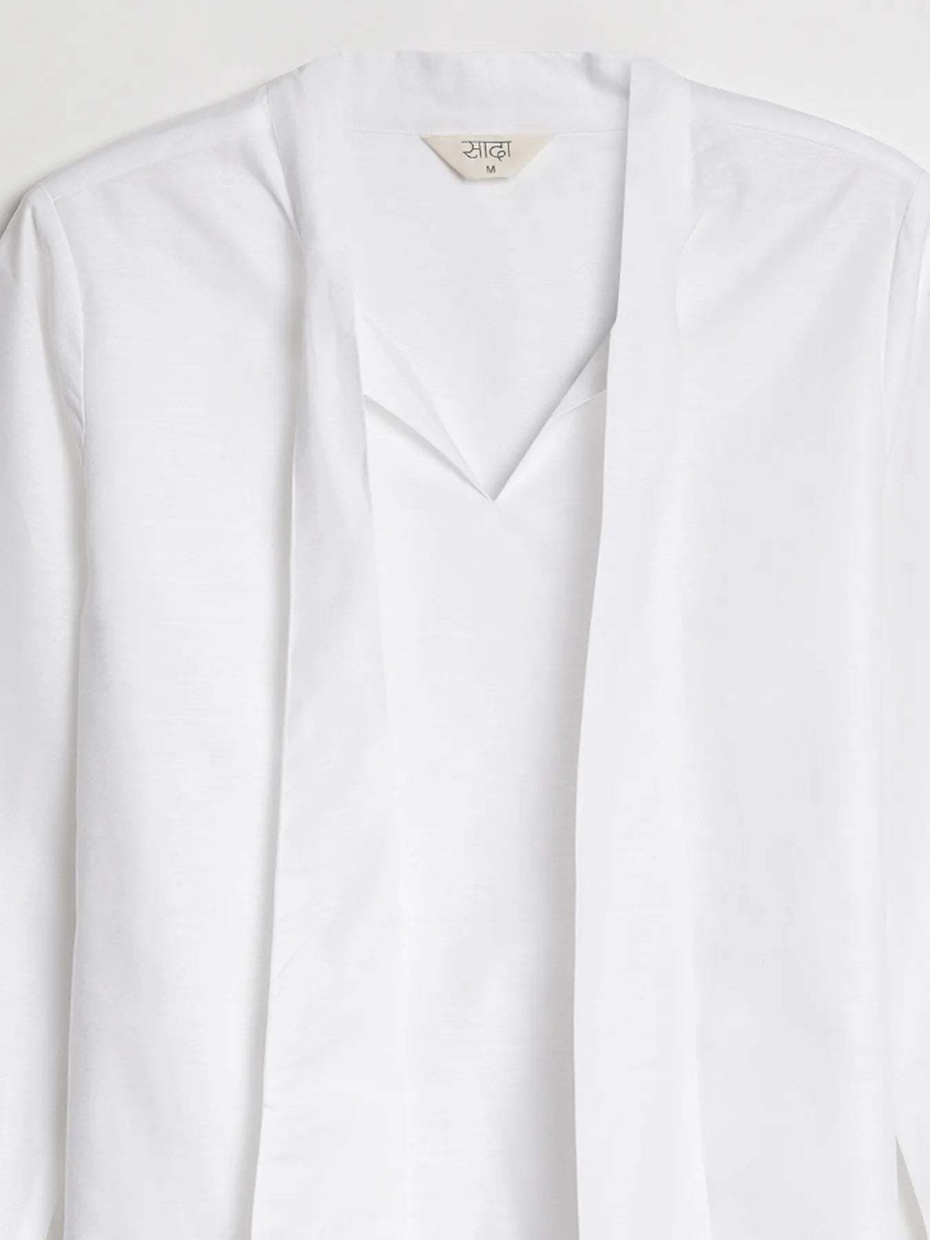 Women White Linen Blend Knot Blouse