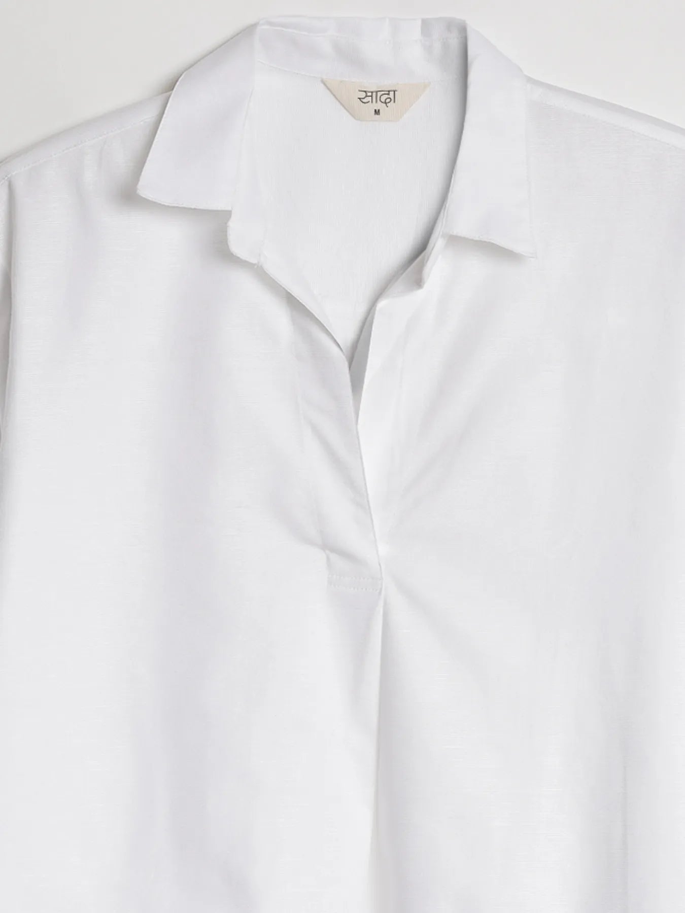 Women White Linen Blend Pleated Top