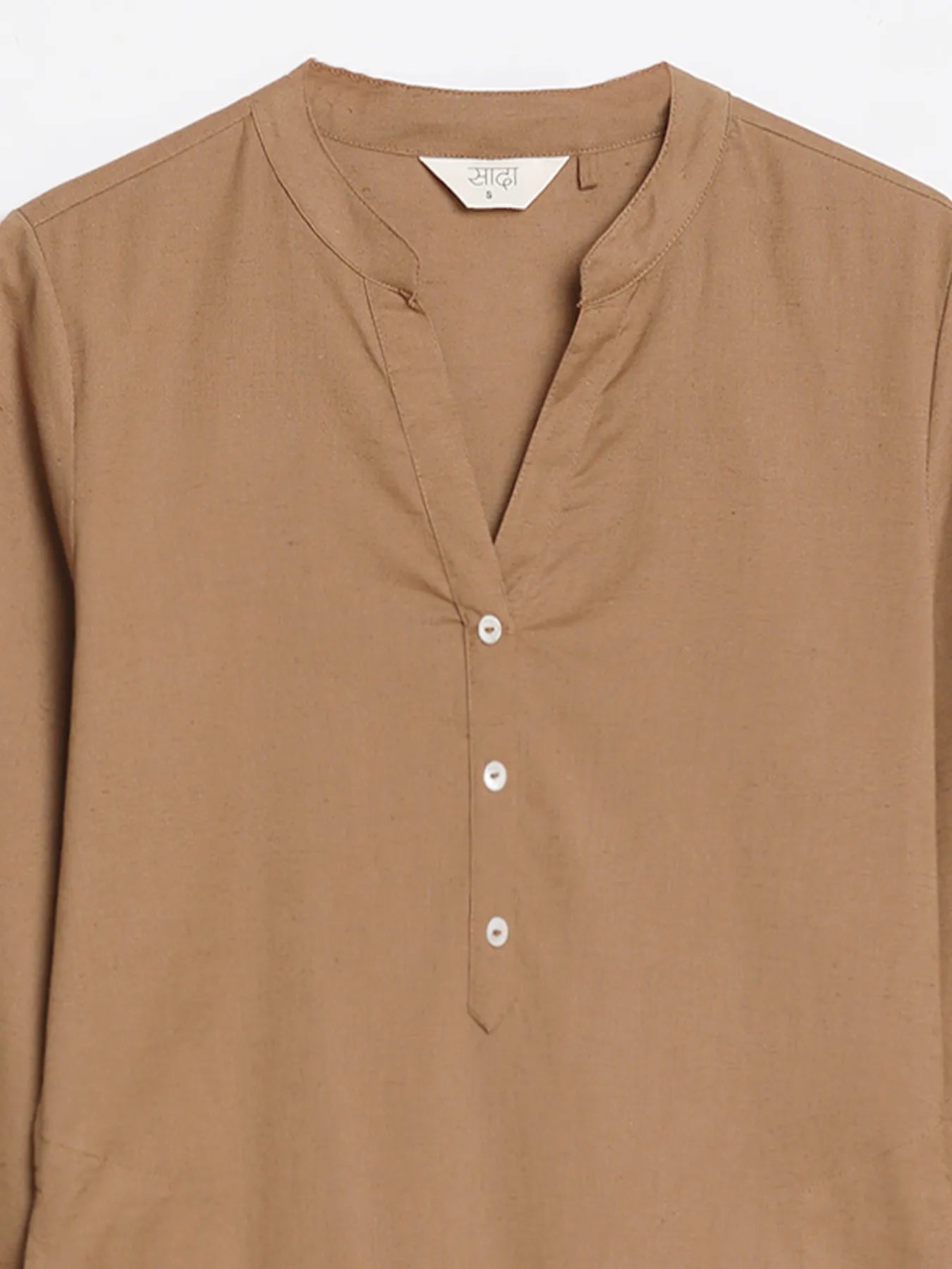 Women Coffee Brown Airy Linen Long Kurta