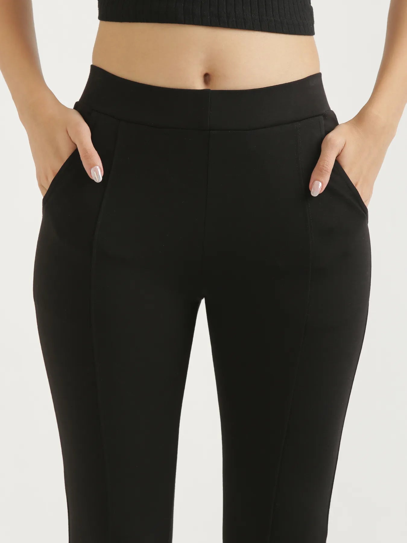 Women Black 4-Way Stretchable Pants