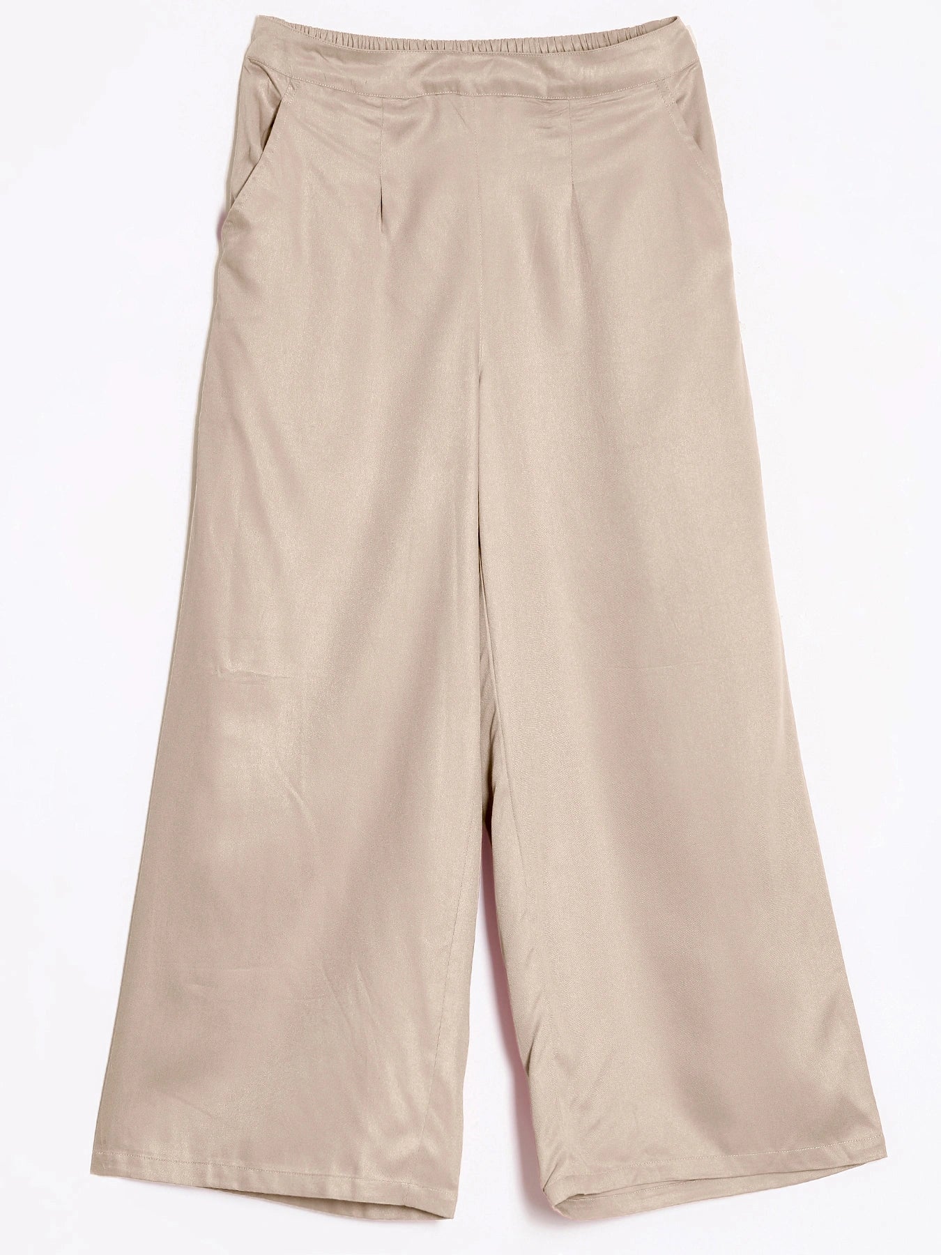Women Taupe Viscose Palazzo Pant