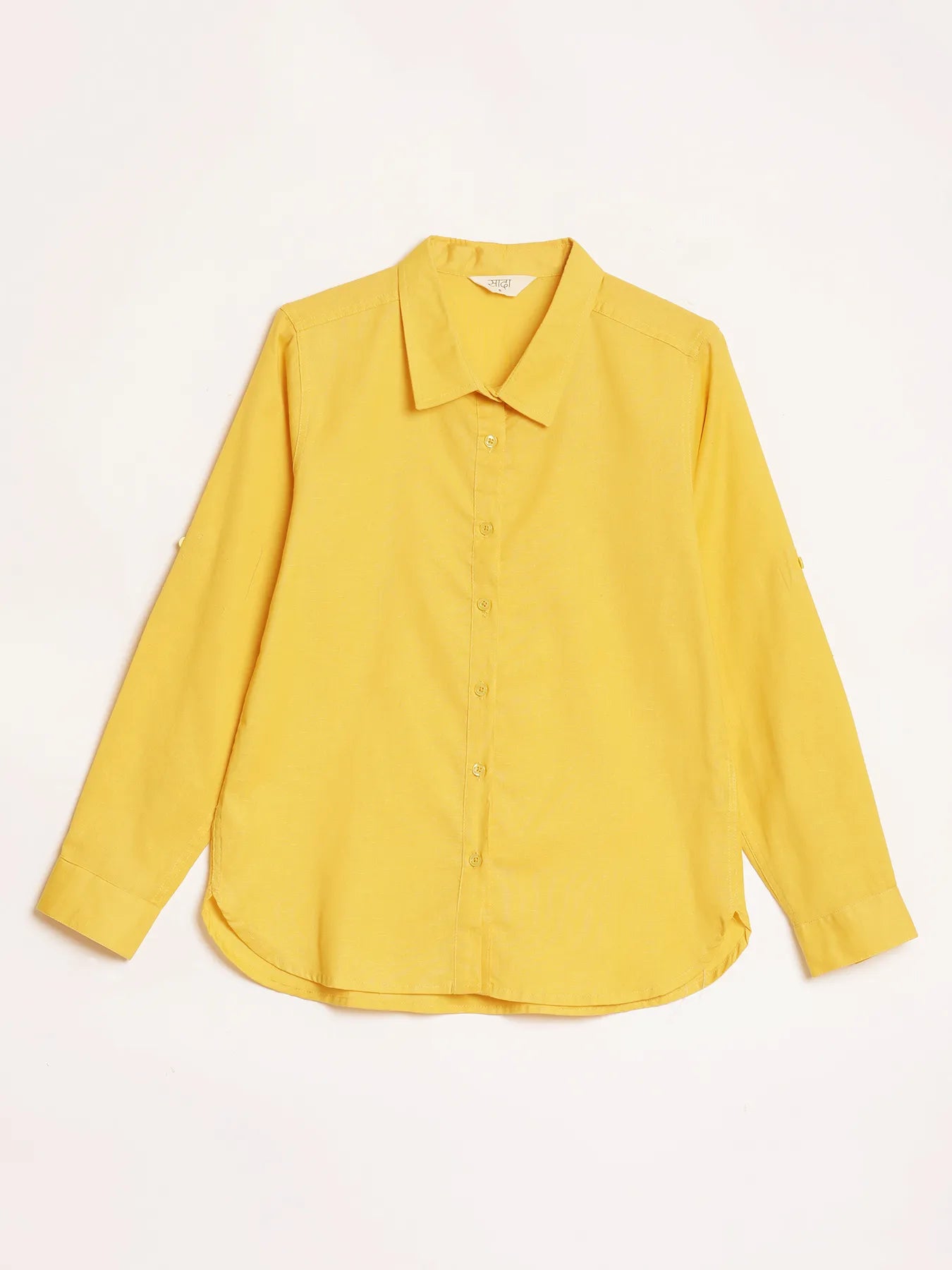 Women Yellow Airy-Linen Shirt