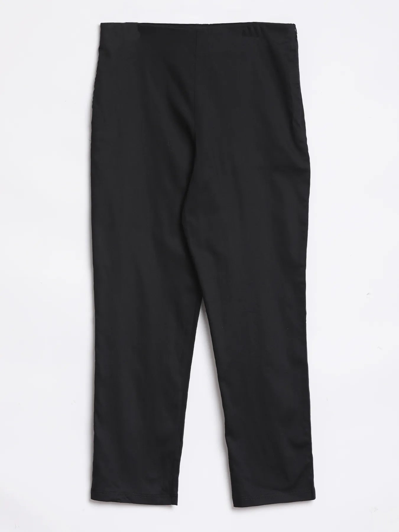 Women Plus Size Black Straight Fit Formal Pants