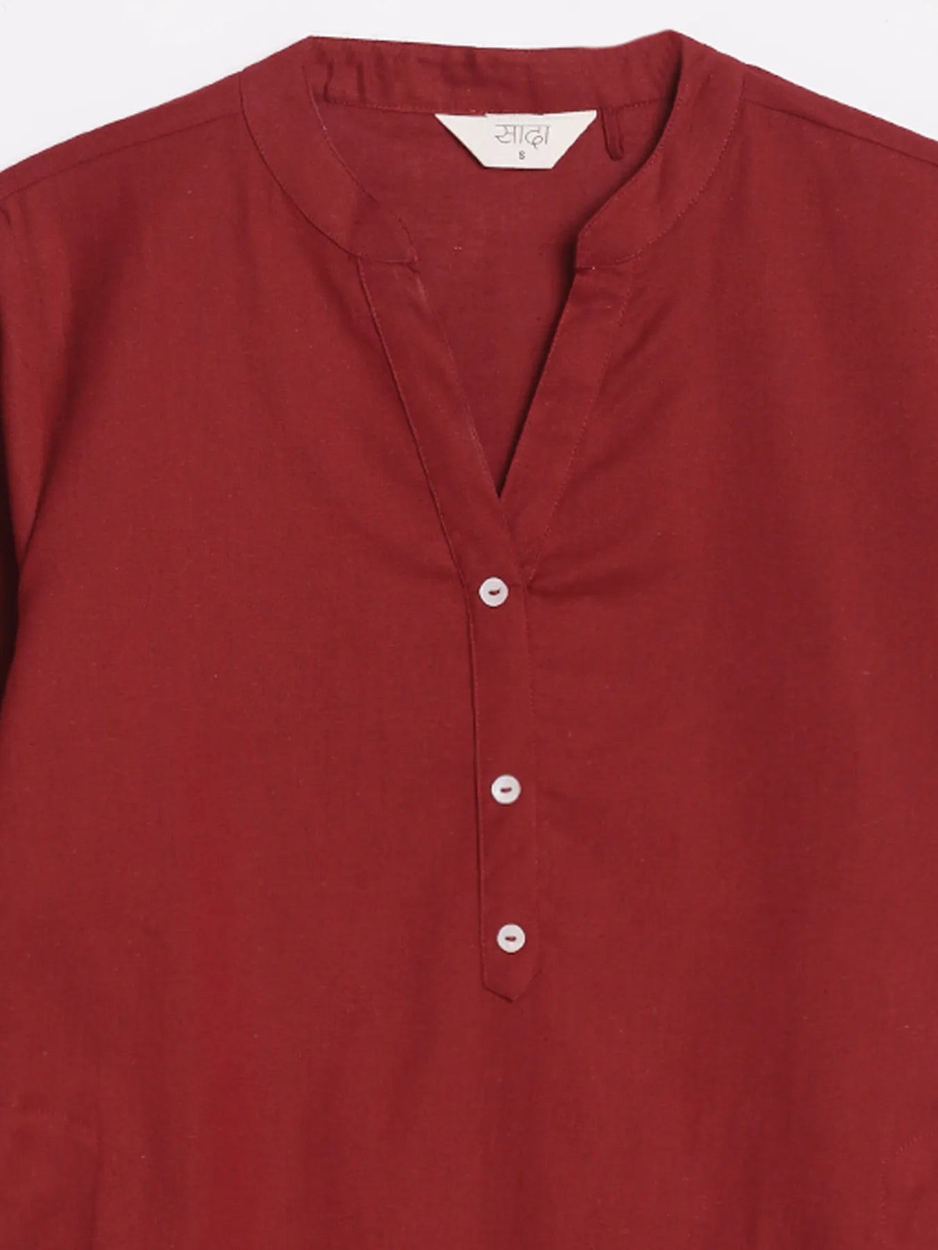 Women Maroon Airy Linen Long Kurta