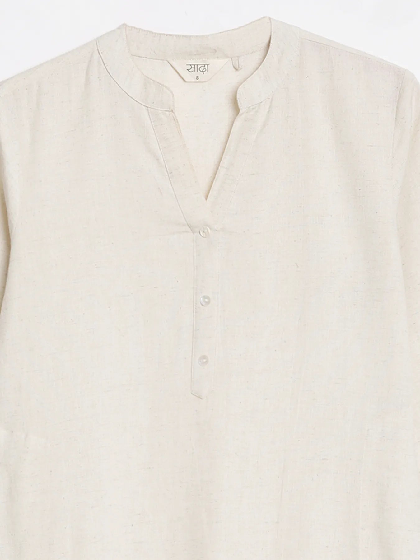 Women Ecru Airy Linen Long Kurta