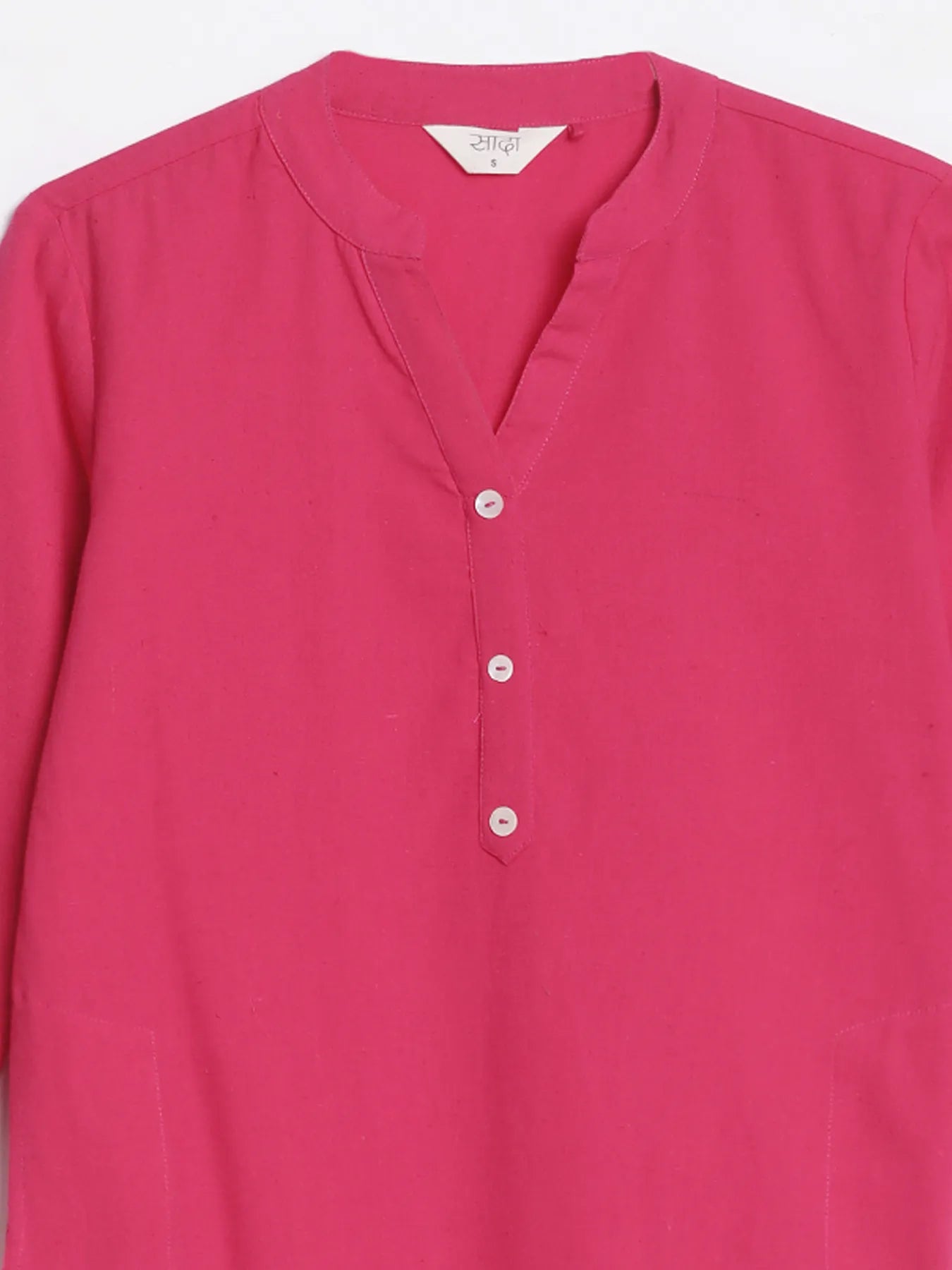 Women Hot Pink Airy Linen Long Kurta