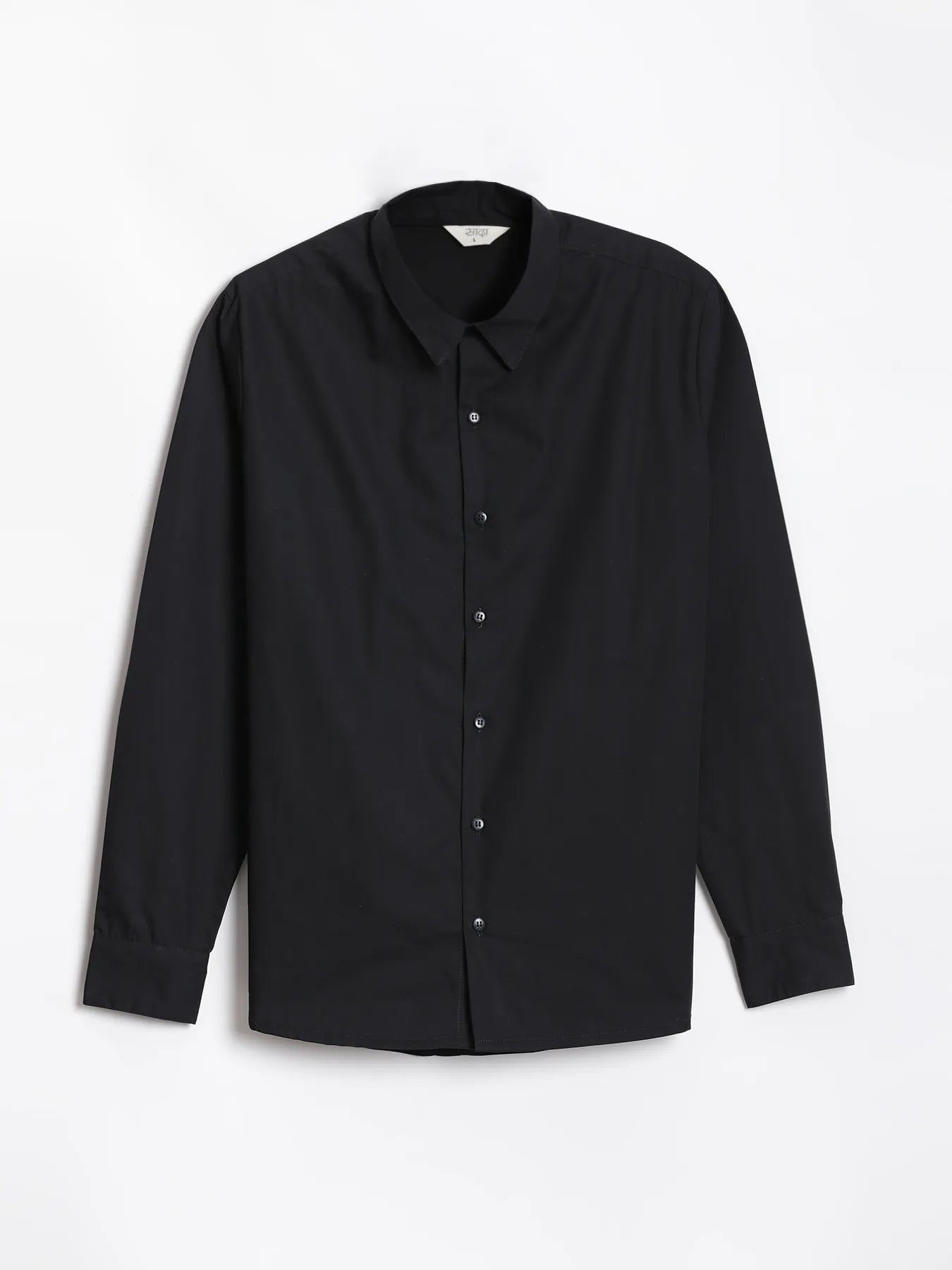Men Black Better Cotton Full Sleeve Shirt