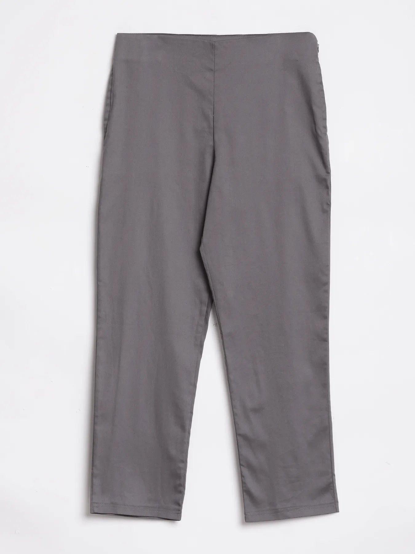 Women German Grey Straight Fit Formal Pants