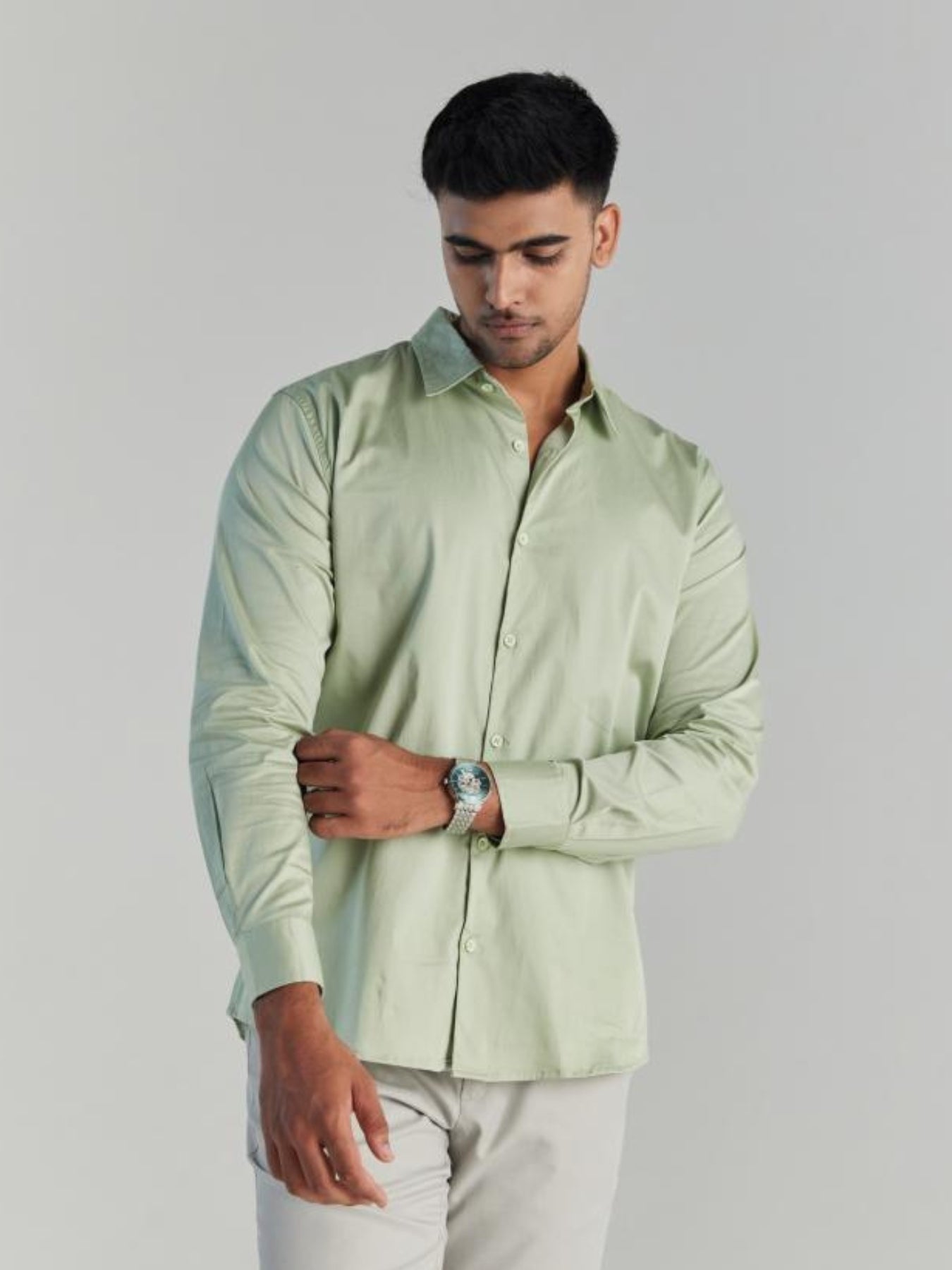 Men Mint Green Formal Shirt