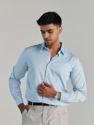 Men Light Blue Formal Shirt