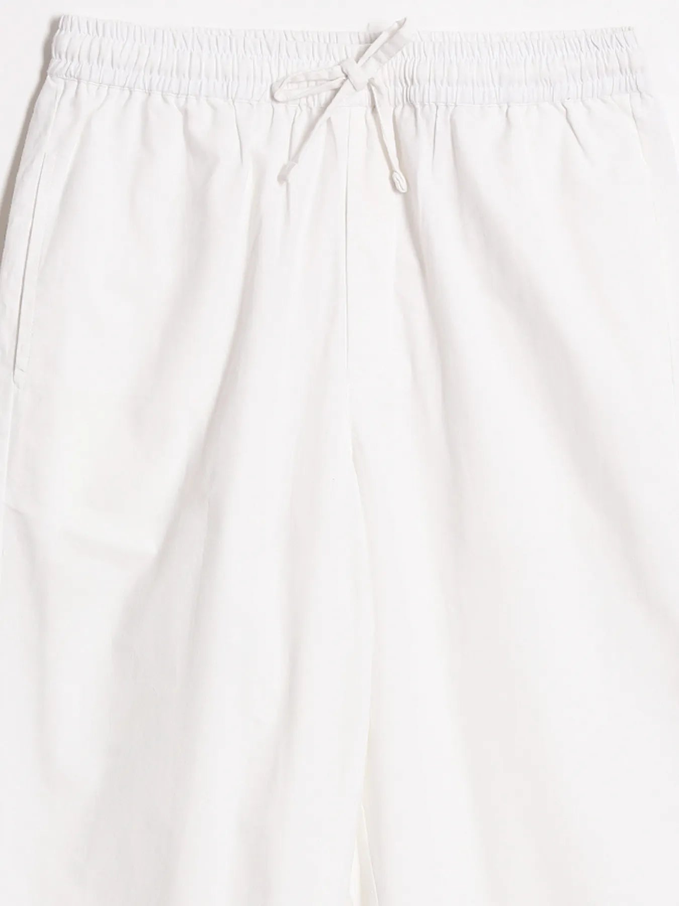 Women White Cotton Straight Pant