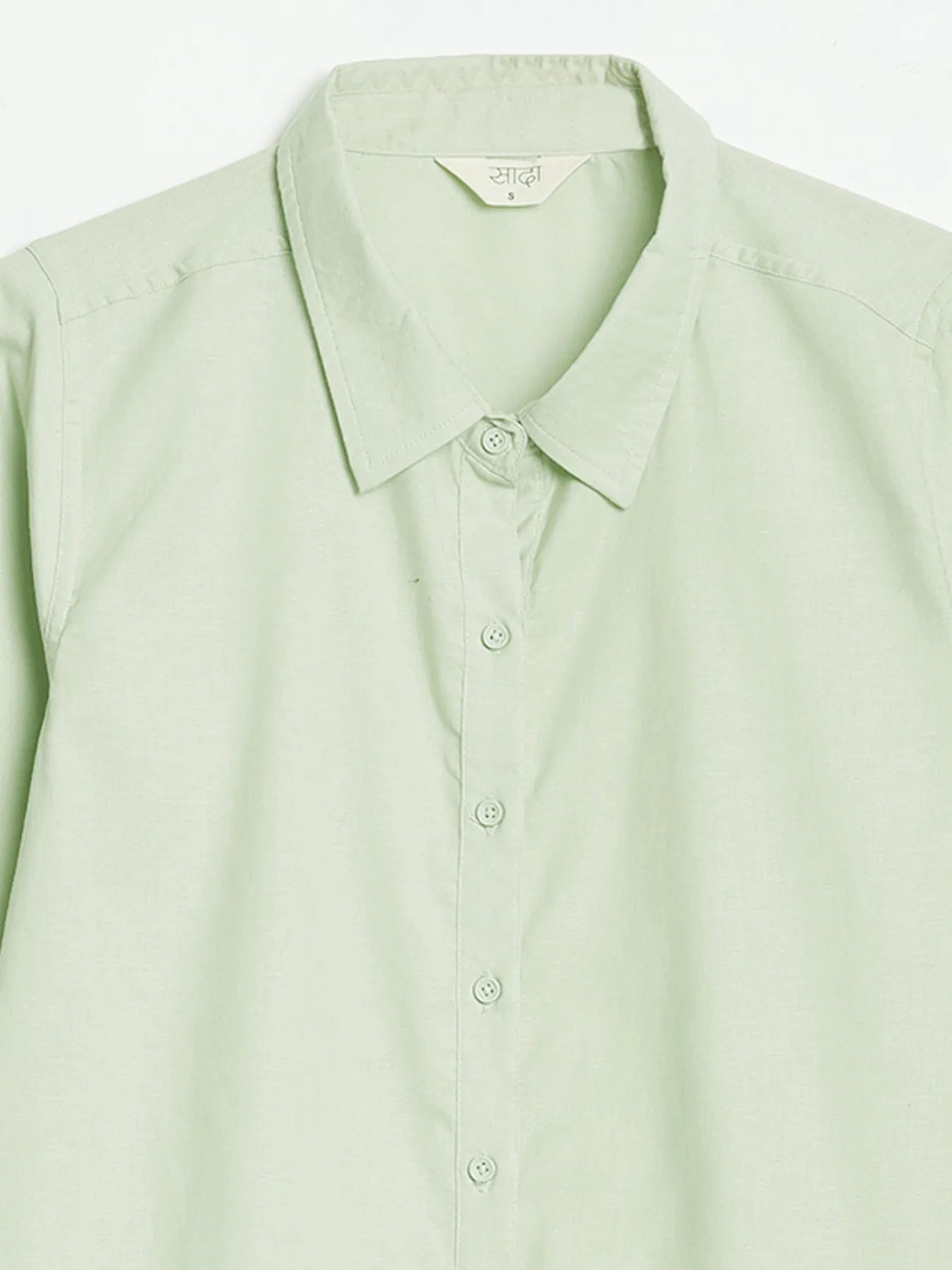 Women Mint Green Airy-Linen Shirt