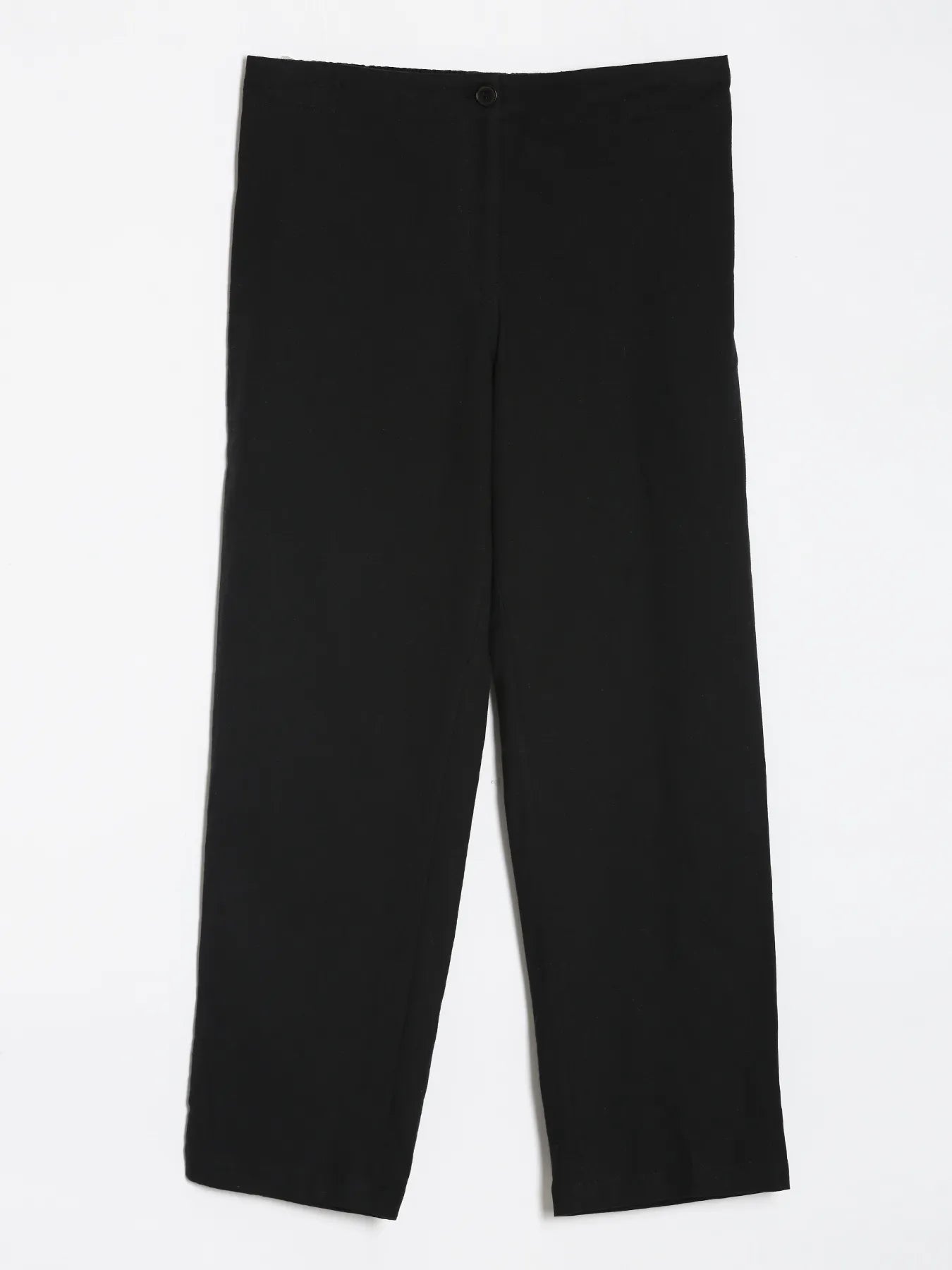 Women Black Airy Linen Straight Pant