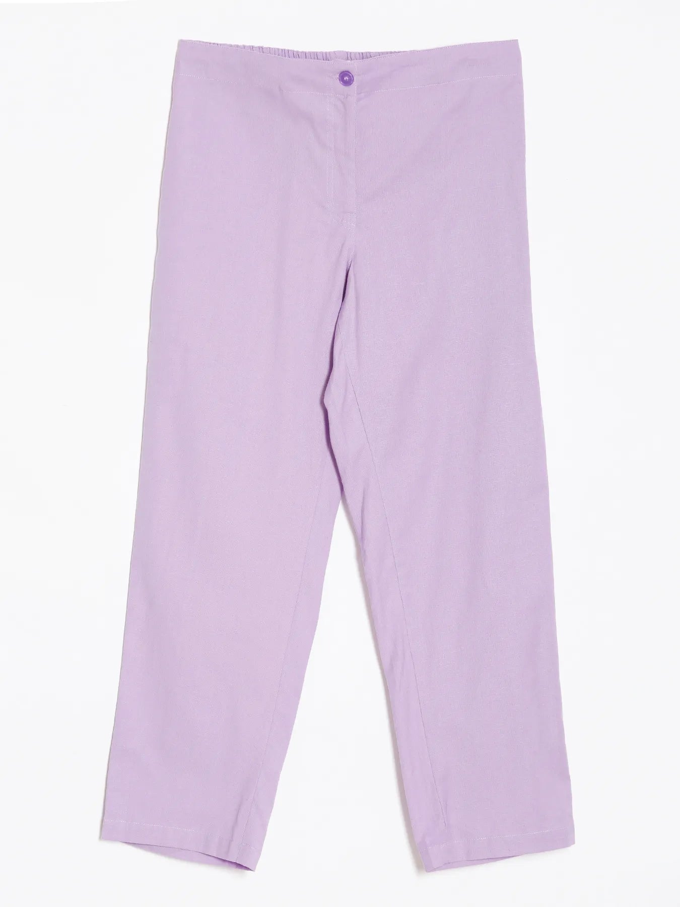 Women Lilac Airy Linen Straight Pant
