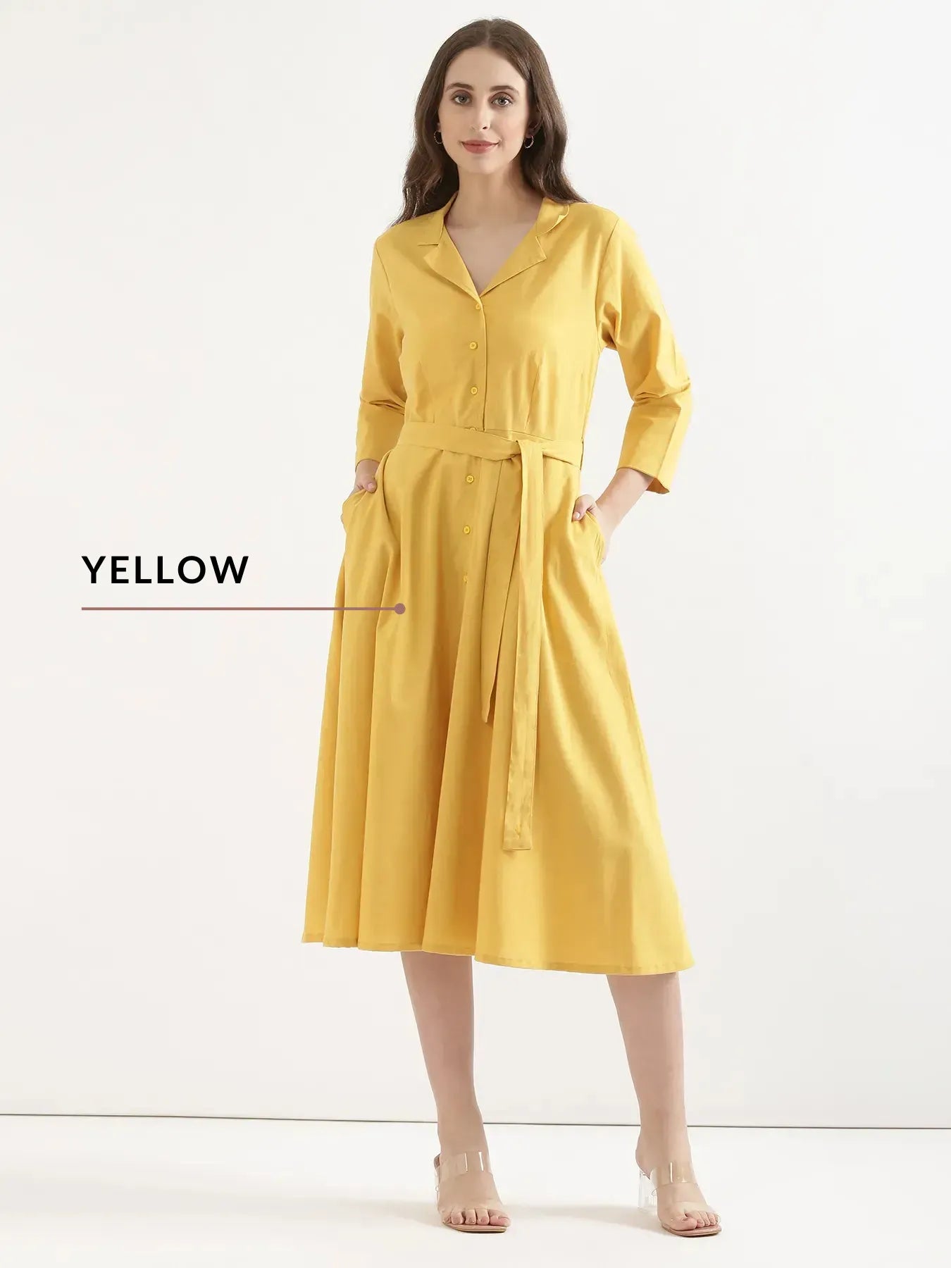 Pick Any 4 Women Airy Linen Flared Dress